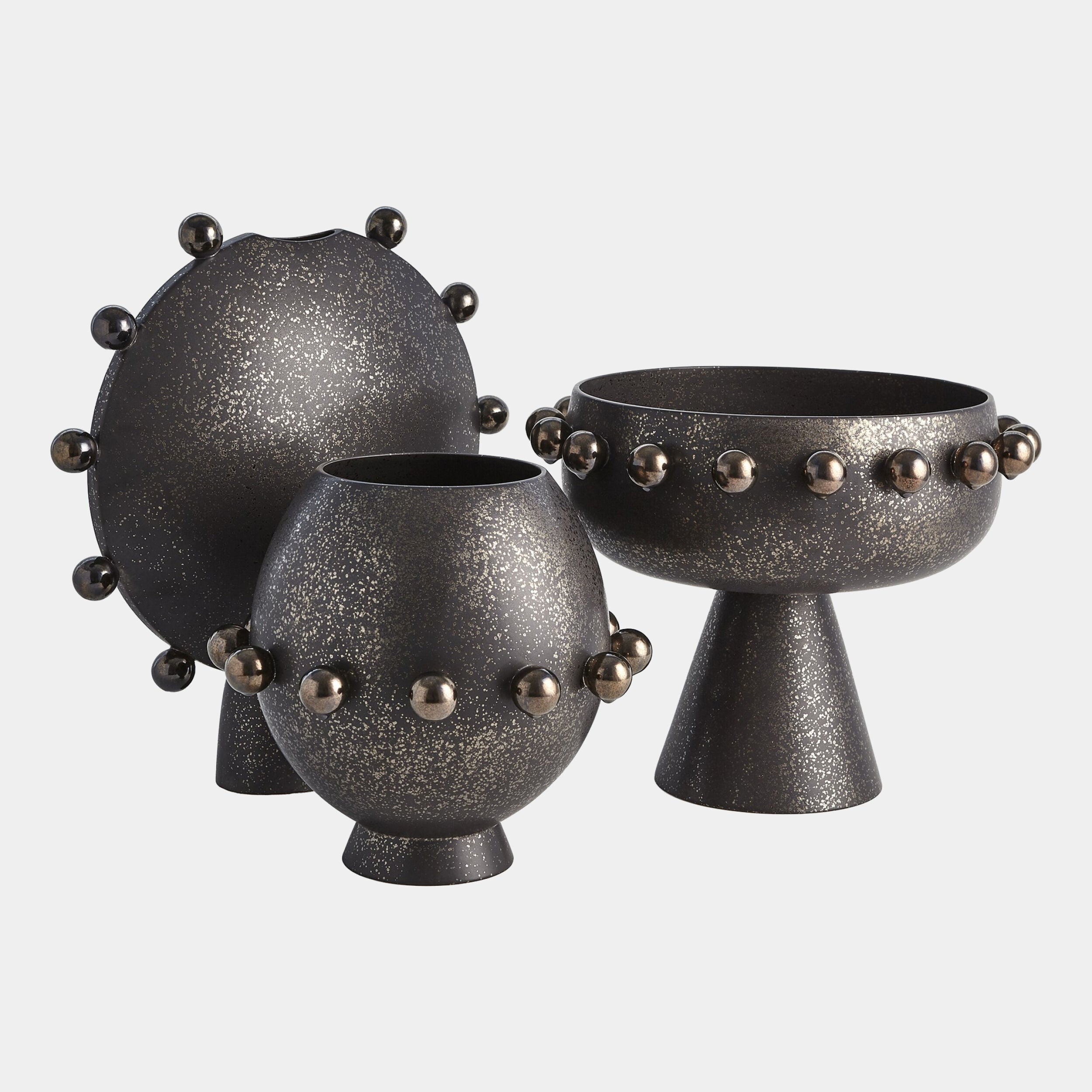 Aila Footed Bowl-Bronze