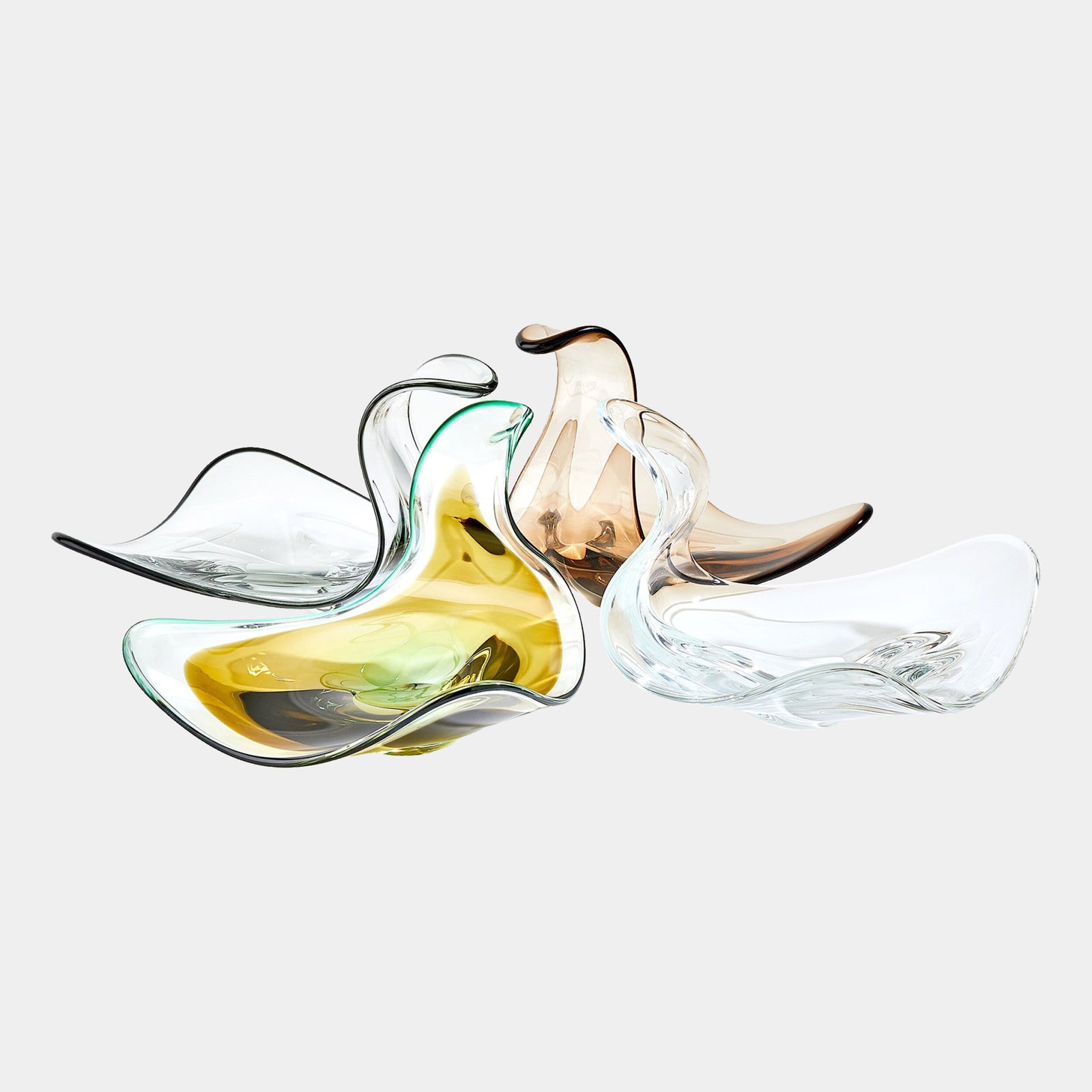 Wave Bowl-Amber/Green