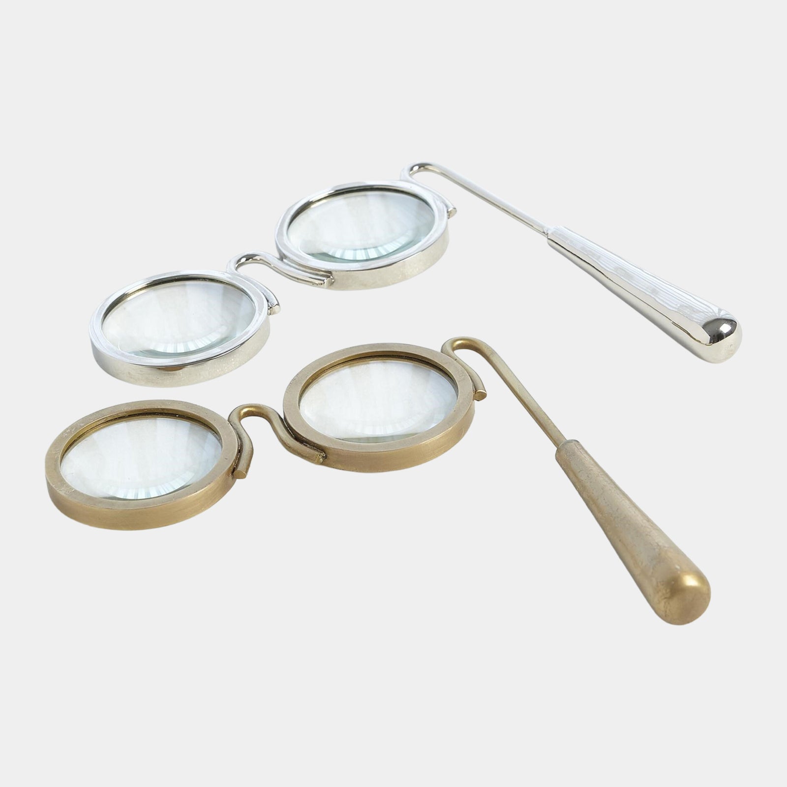 Lorgnette Magnifying Glass-Nickel