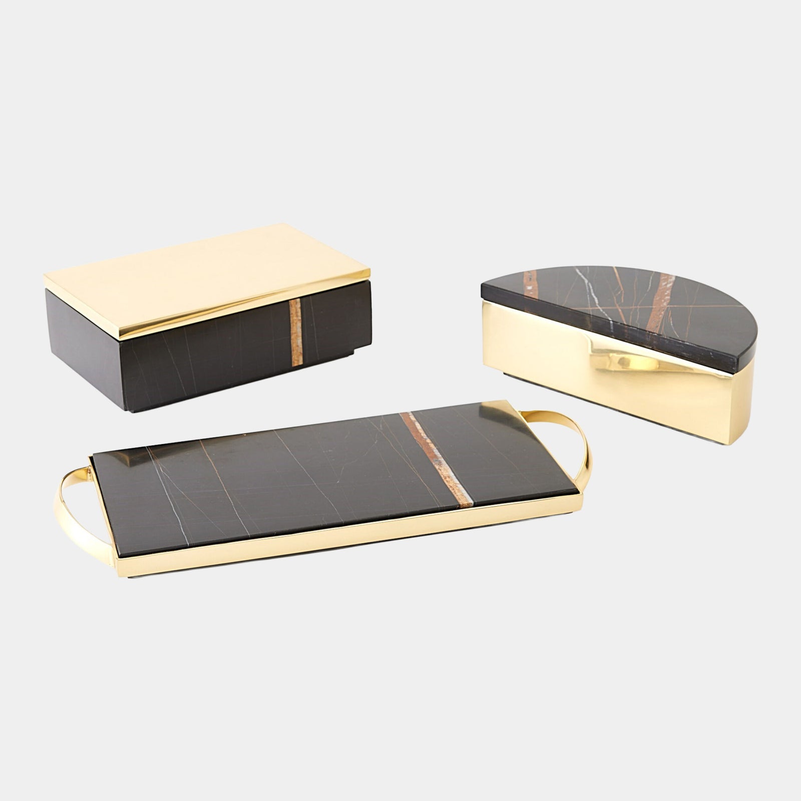 Cosmopolitan Crescent Box-Brass/Black