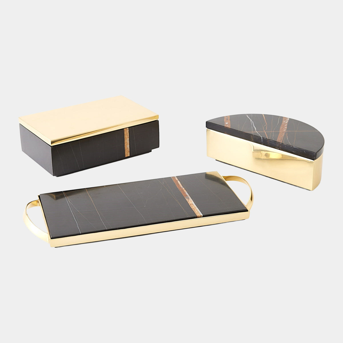 Cosmopolitan Rectangle Box-Brass/Black