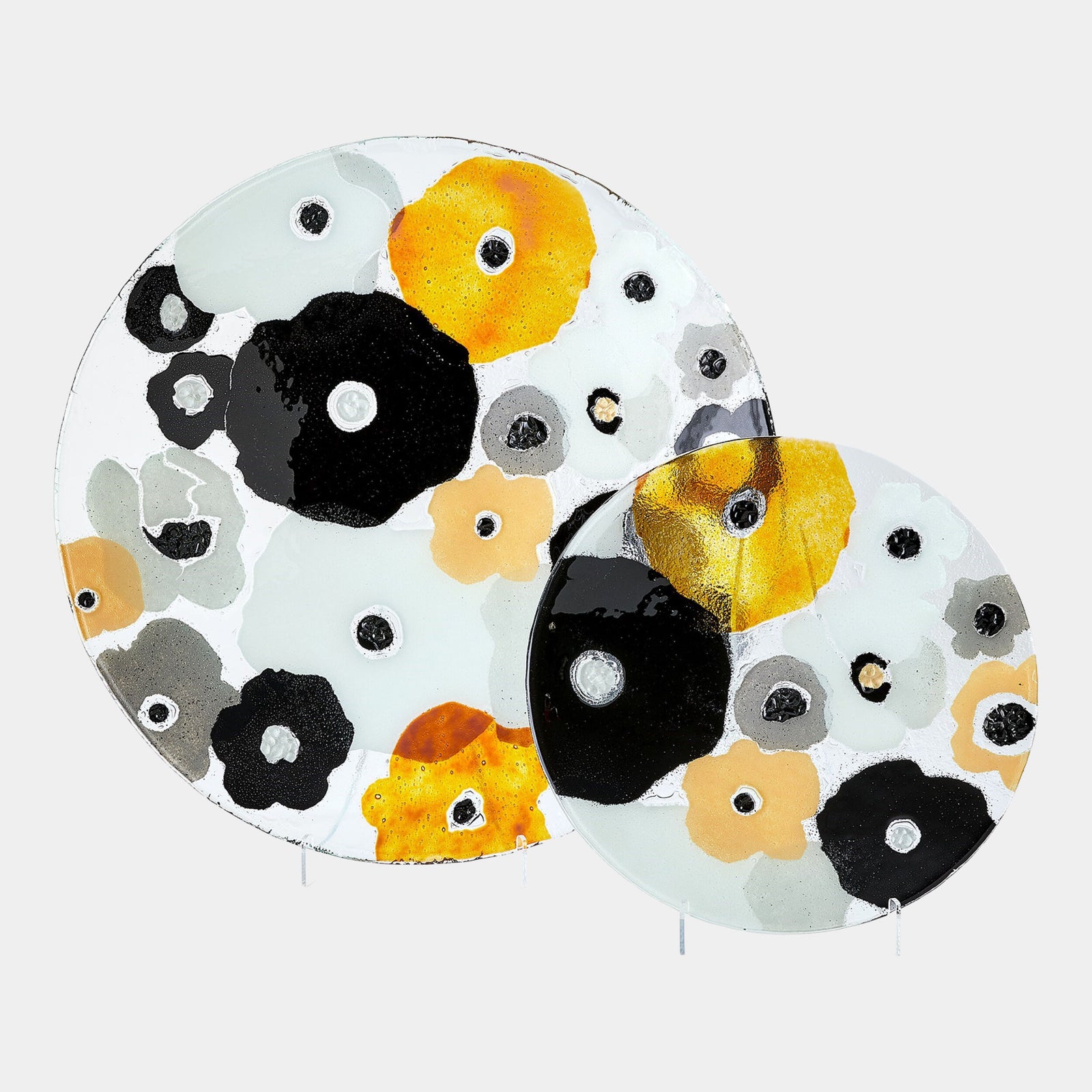 Fused Floral Charger-Neutral-Sm