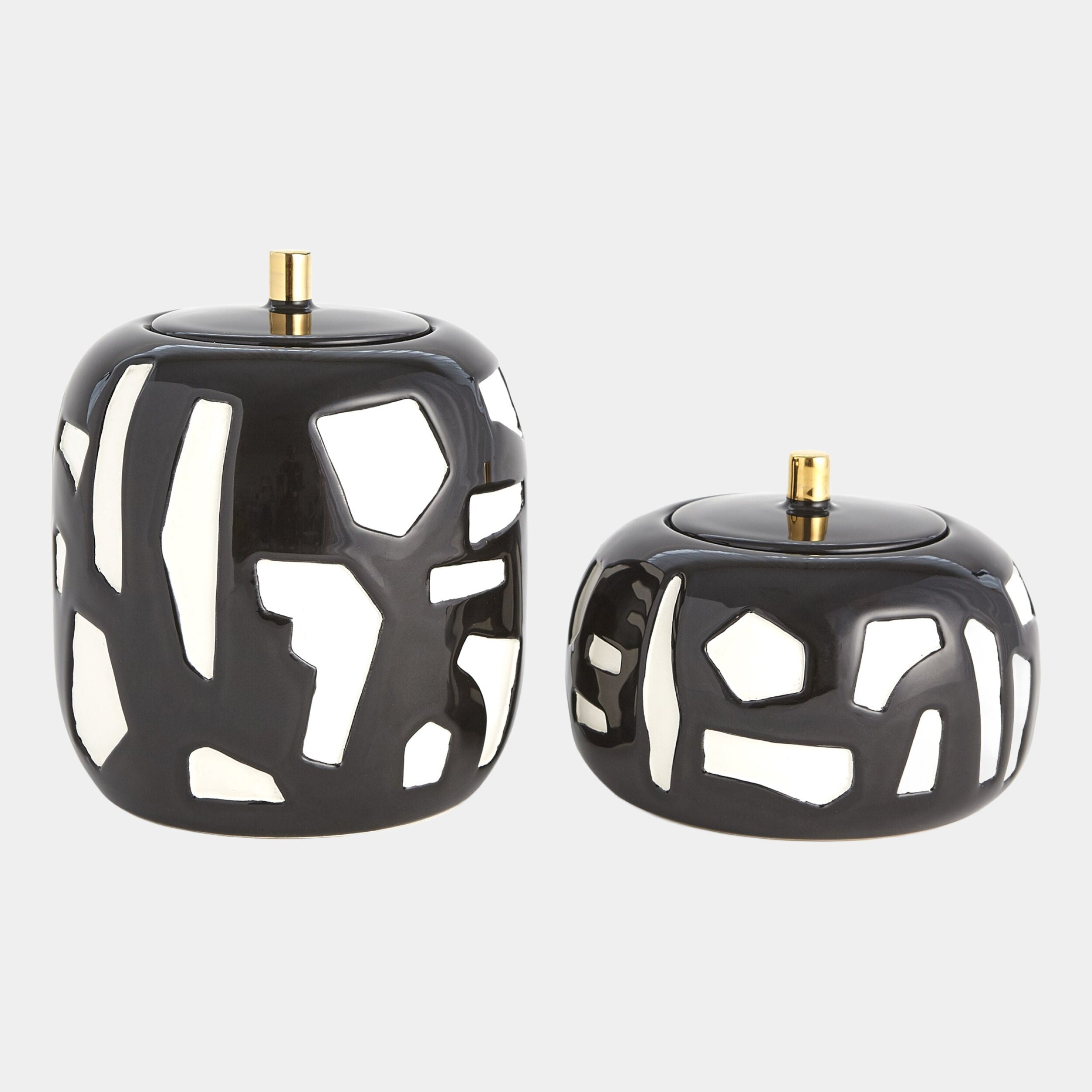 Abstract Jar-White/Black-Lg