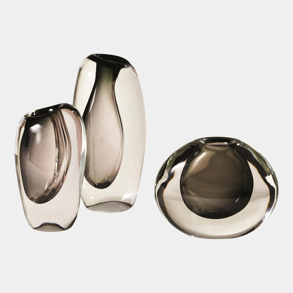 Offset Vase-Gray-Lg