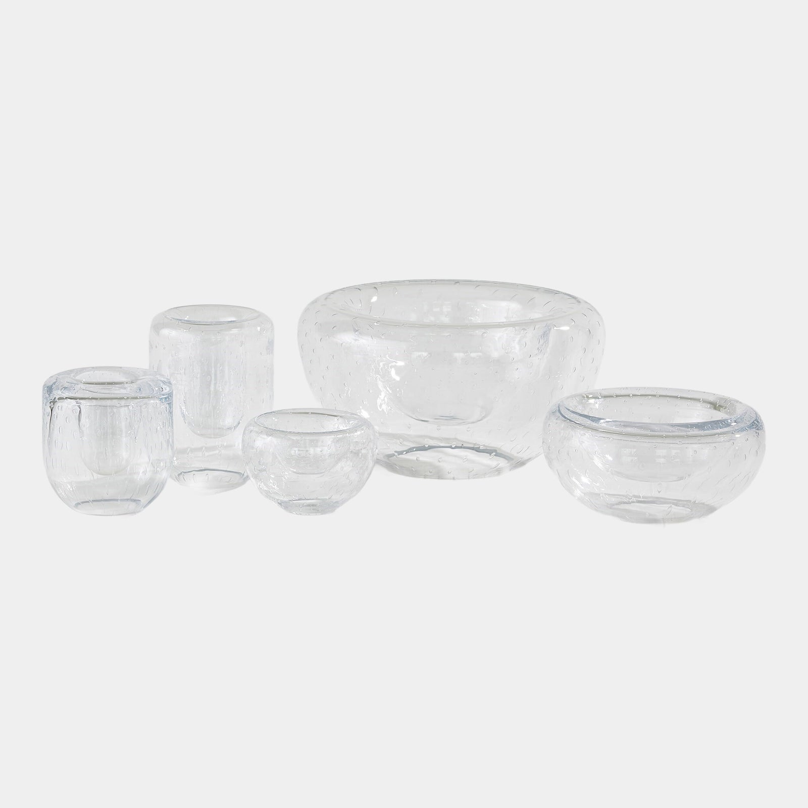 Double Take Vase-Clear Seeded-Tall