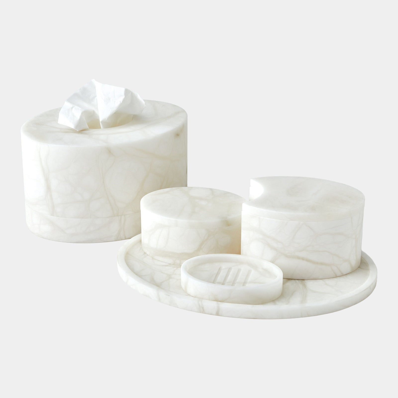 Elena Oval Soap Dish-Alabaster