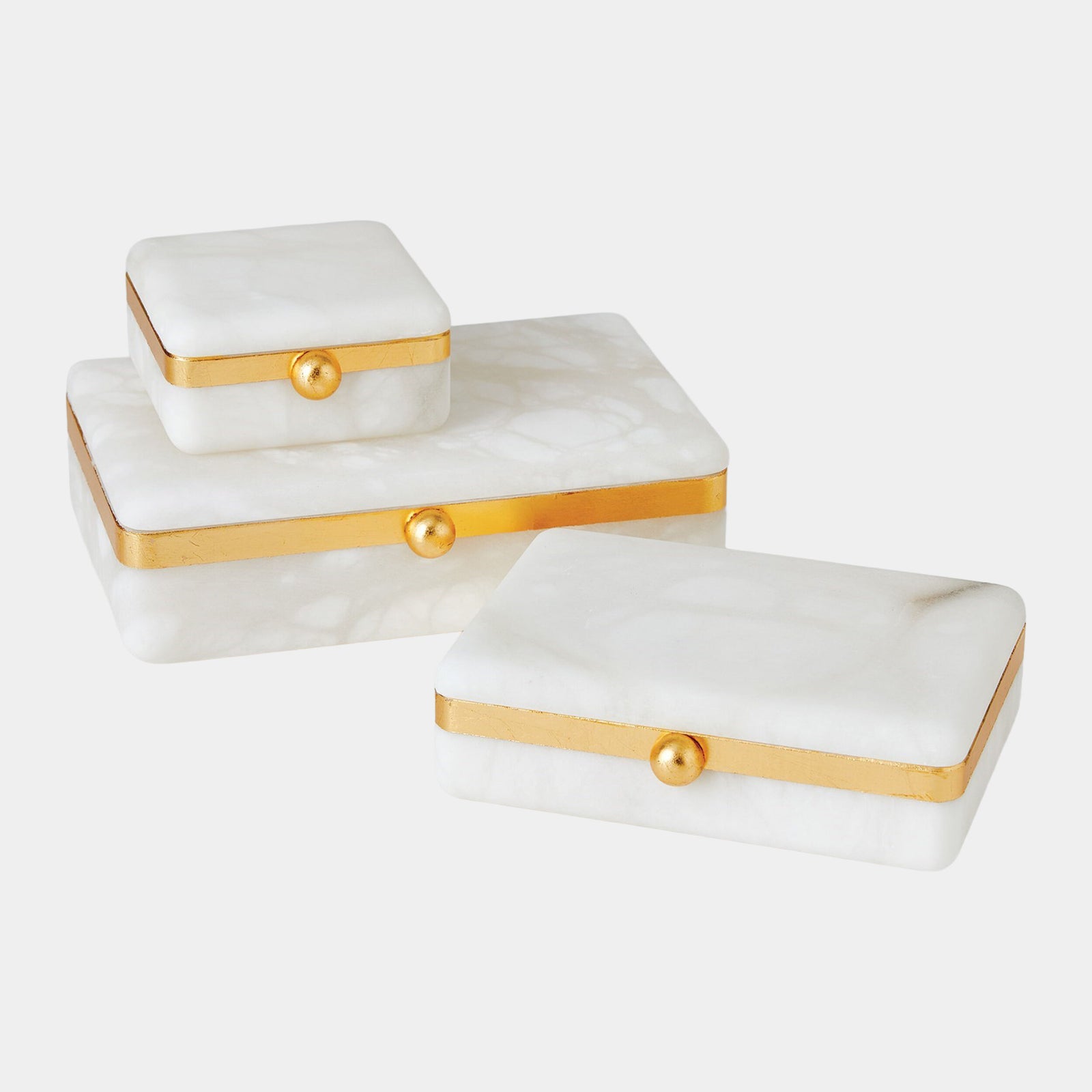Tyla Gold Band Swivel Alabaster Box-Lg