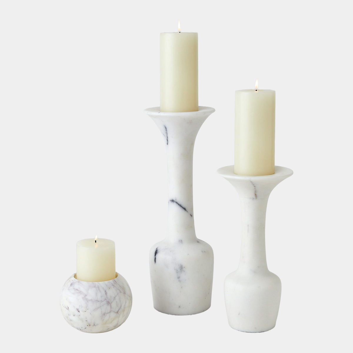 Globe Candle Holder-White