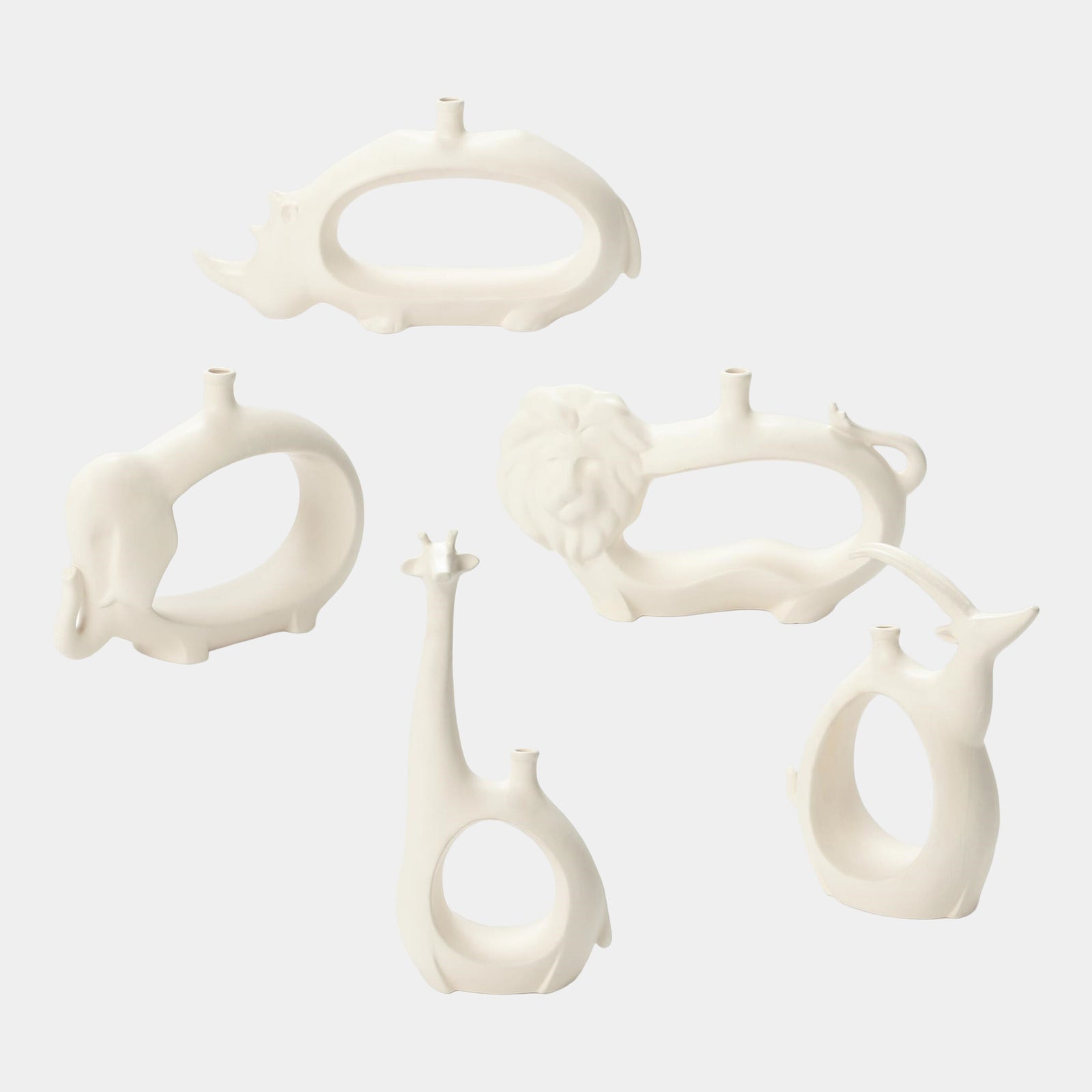 Elephant Vase-Matte White