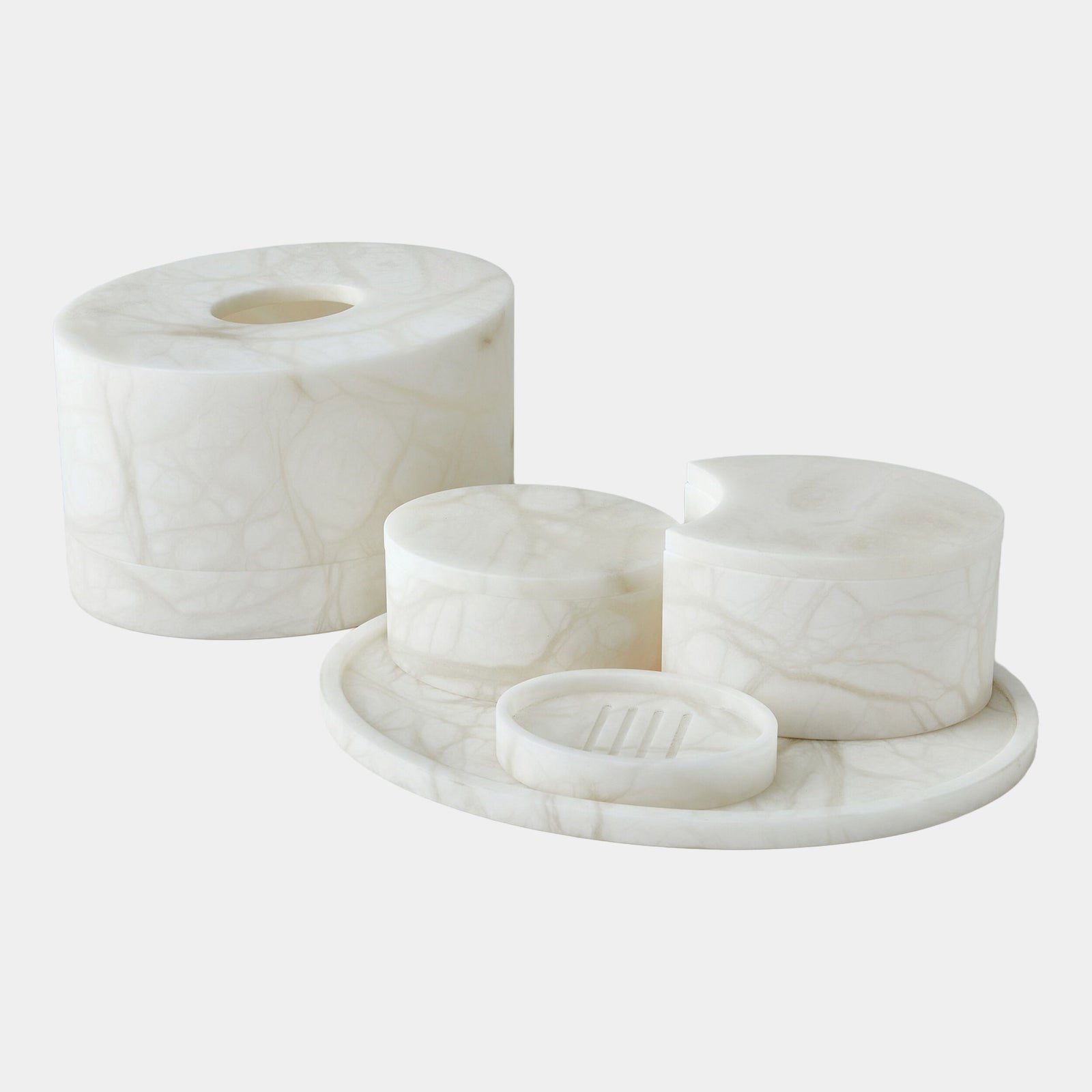 Elena Oval Soap Dish-Alabaster