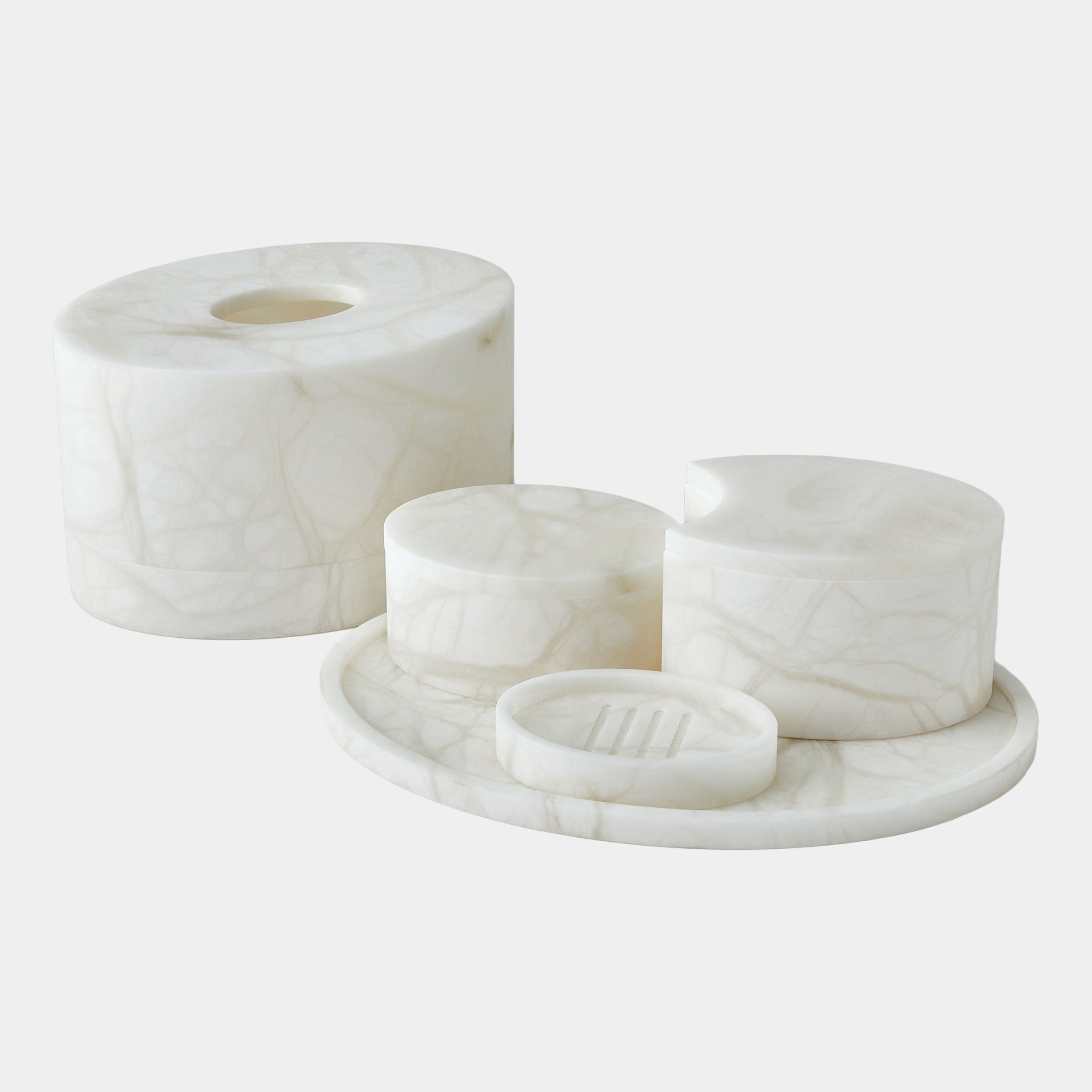 Elena Oval Soap Dish-Alabaster