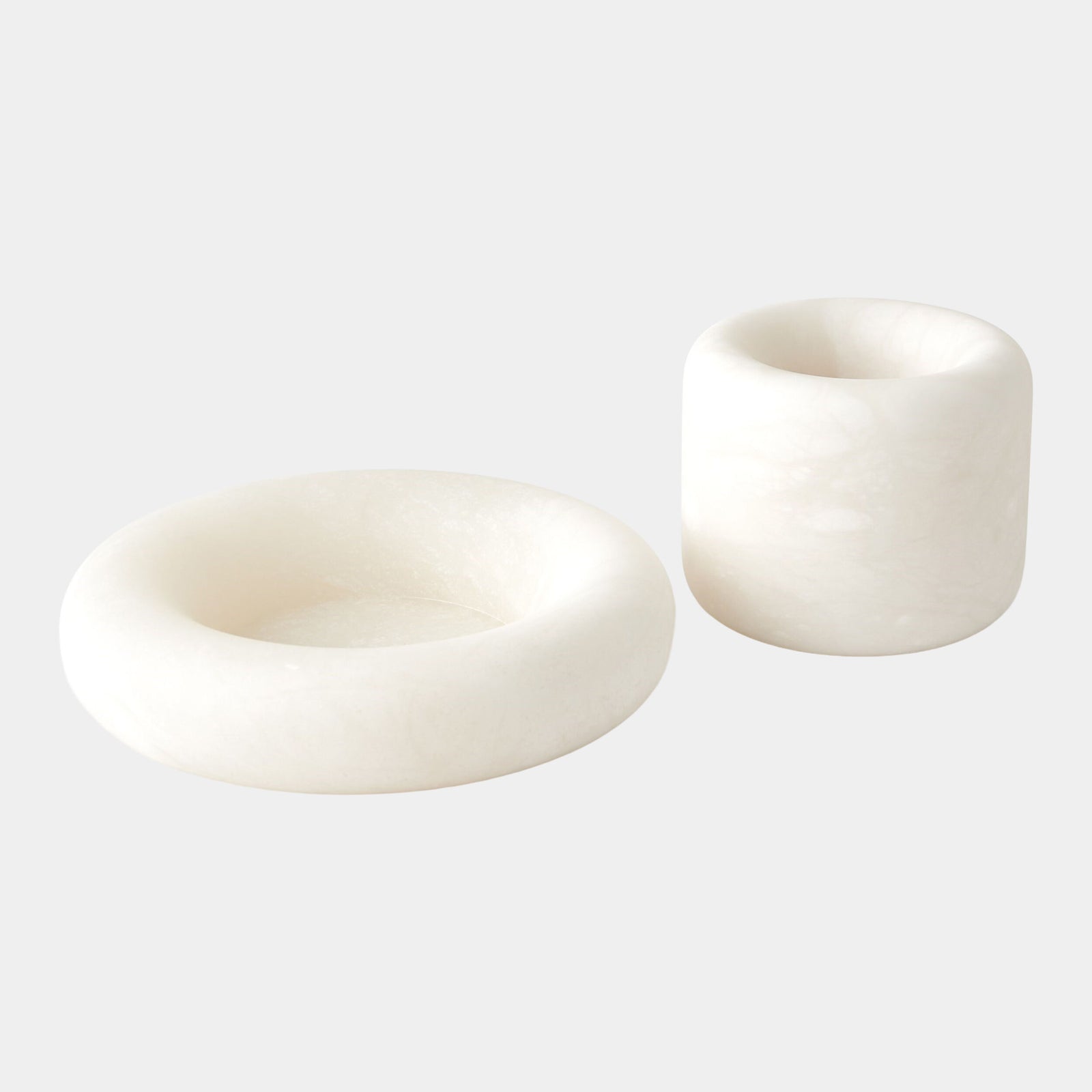 Claudia Ring Bowl-Alabaster-White-Tall
