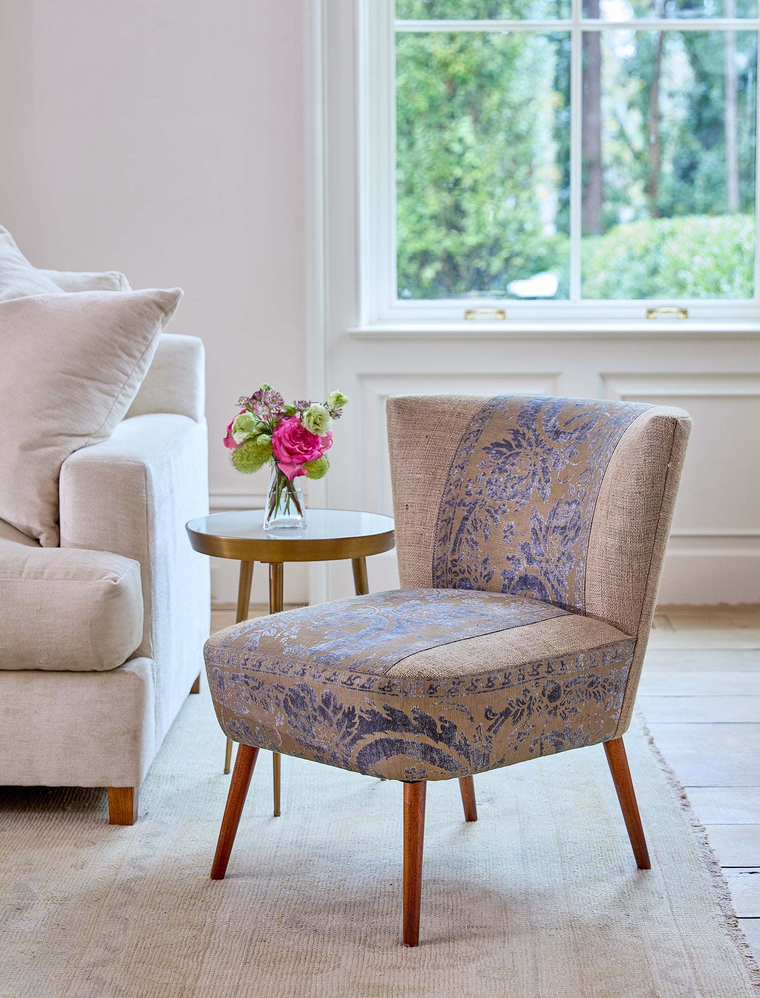 Yvette Spot Table in Glass, Brass - Hickory Chair