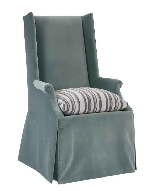 Martin Dining Arm Chair, Loose Seat, Waterfall Skirt
