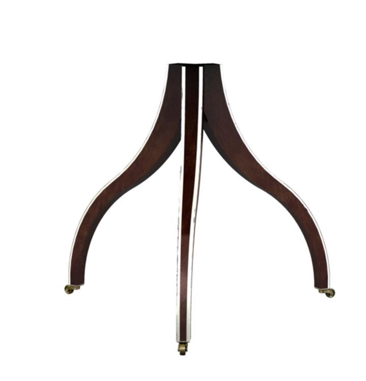 Ingold 3 Leg Pedestal Base-Mahogany