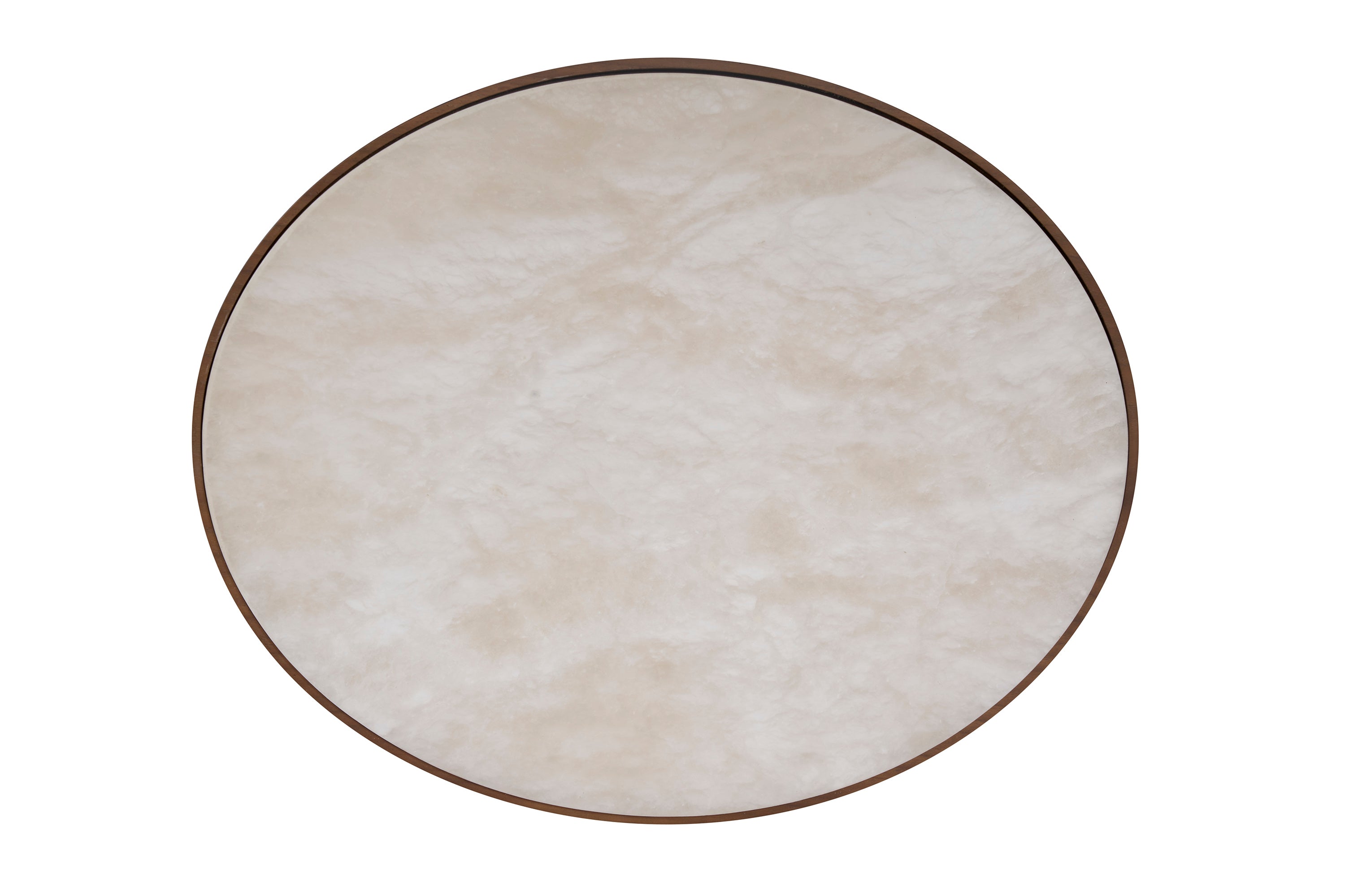 Denzil Oval Nightstand / Side Table in Walnut Veneers, Walnut Solids, Stone - Hickory Chair