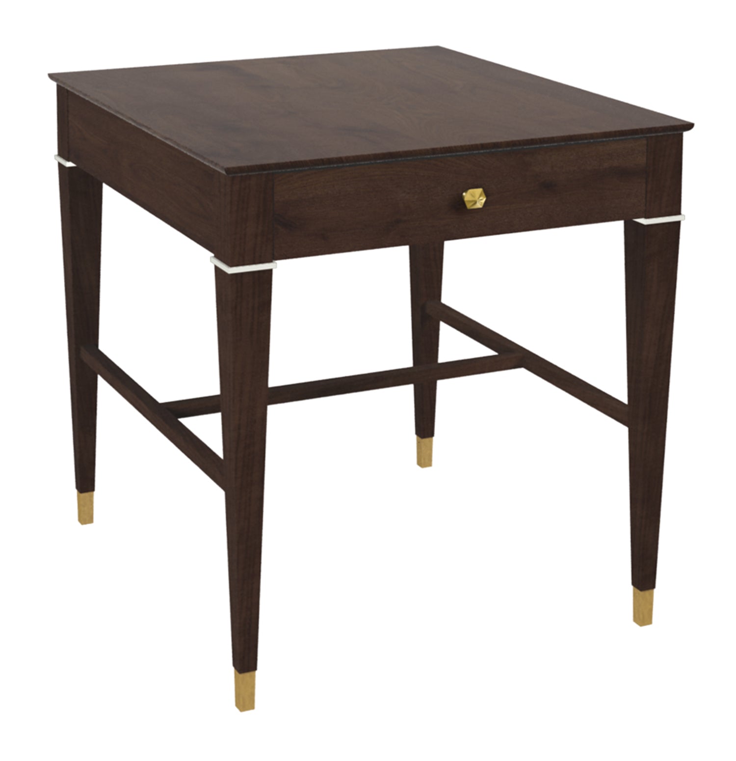 BILL SIDE TABLE in American Walnut Veneers, American Walnut - Hickory Chair