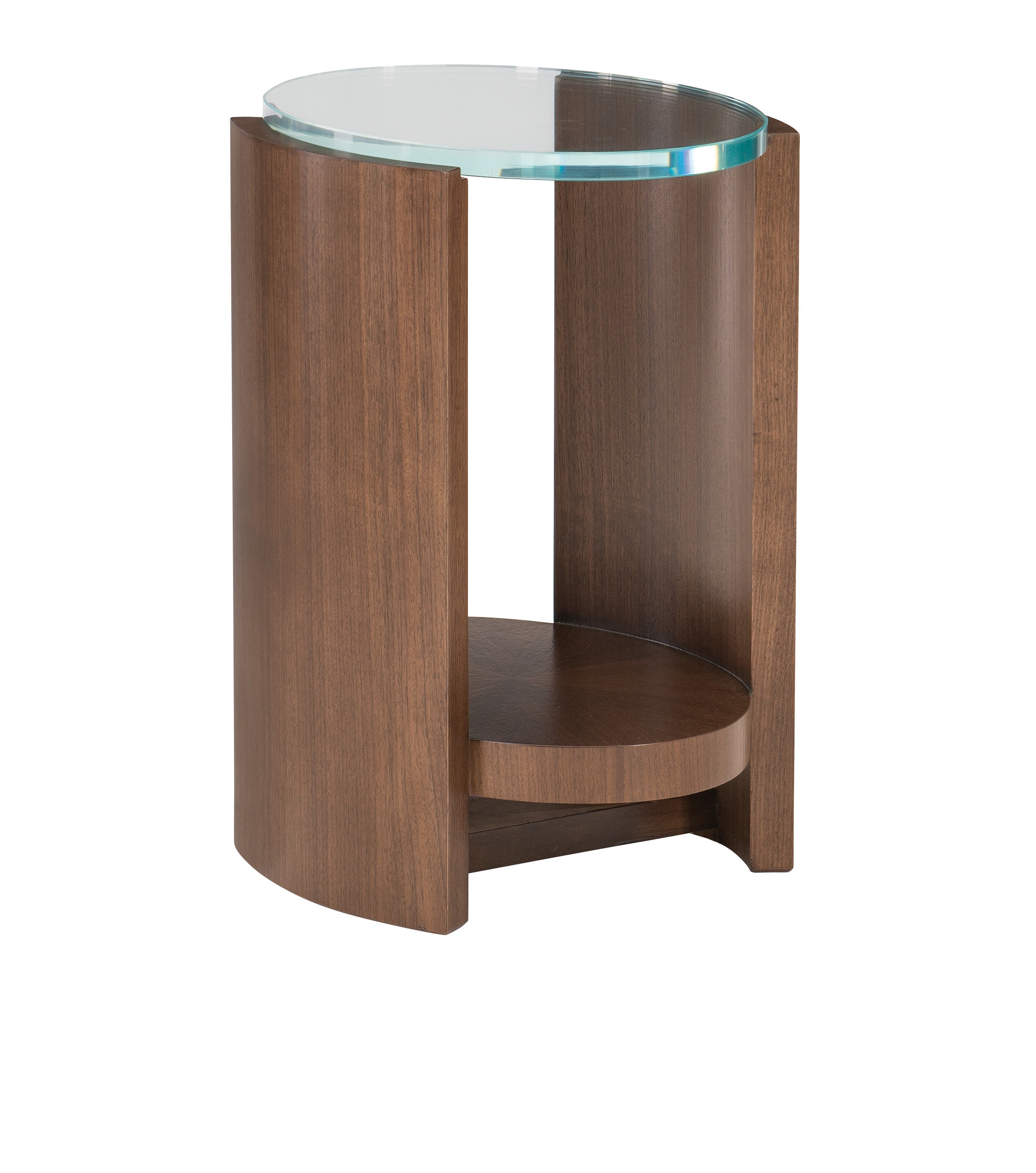 DANIEL SPOT TABLE in Walnut Veneers, Walnut Solids, Glass - Hickory Chair