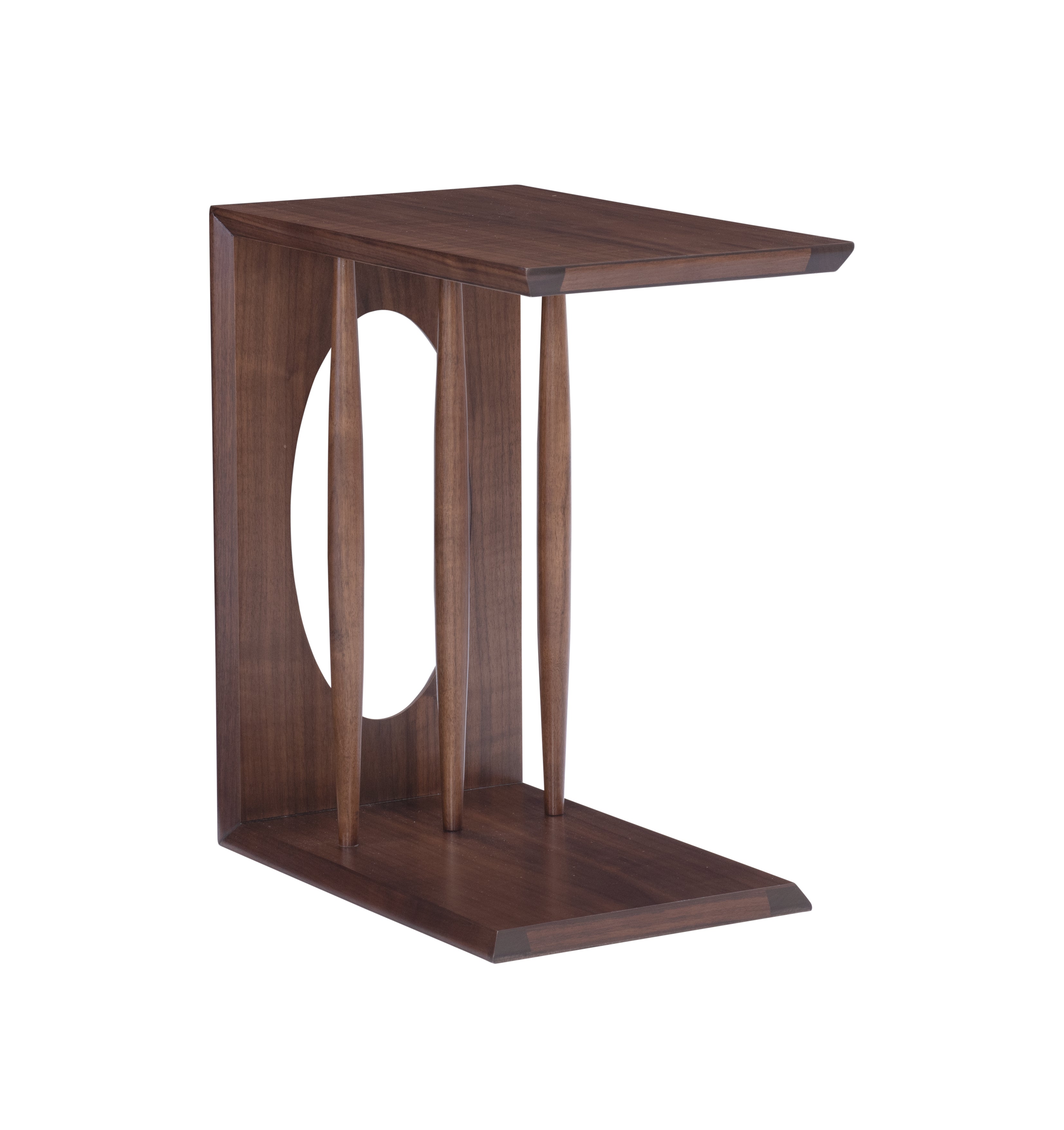 Soren C-Table in Walnut Veneers, Walnut Solids - Hickory Chair