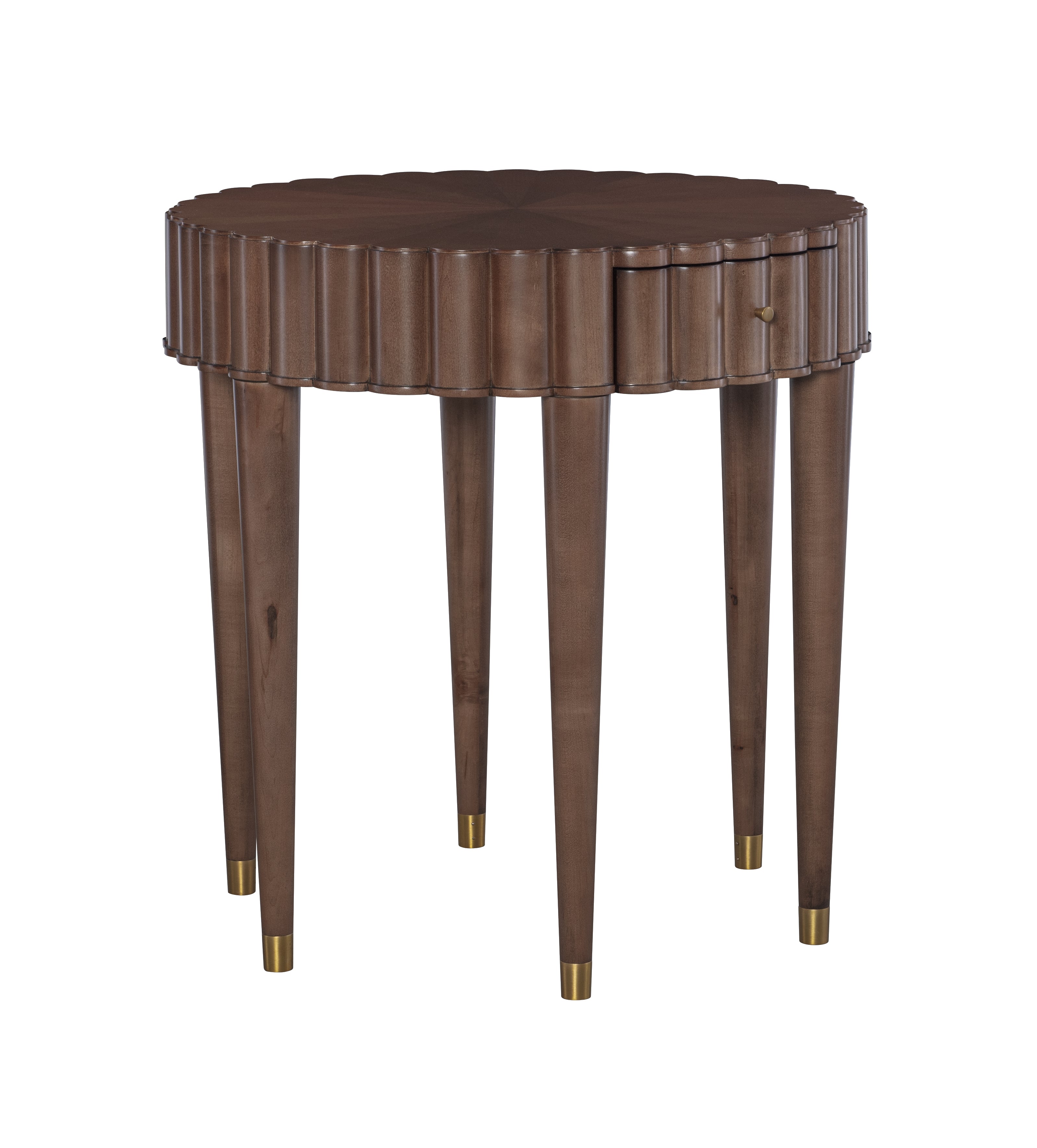 Scalla End Table in Sycamore Veneers, Maple Solids - Hickory Chair