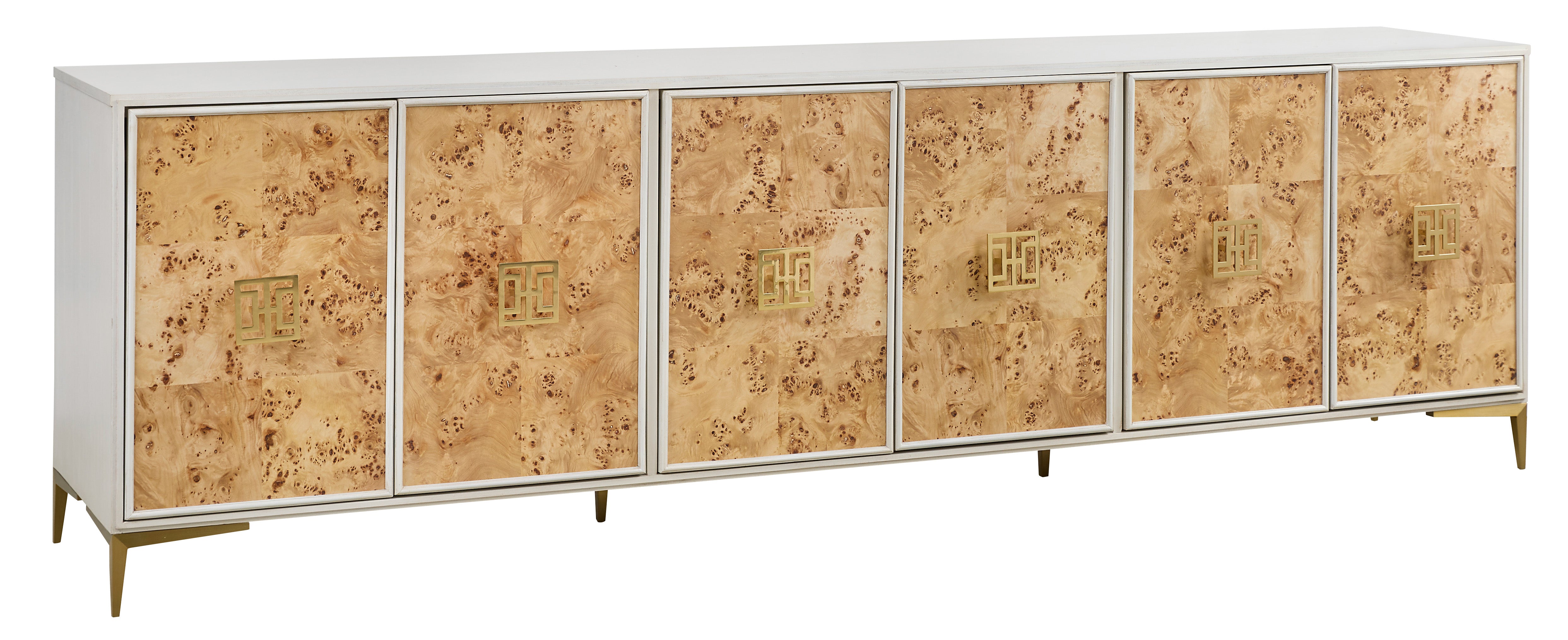 TEXTURES SIX DOOR CREDENZA in Primavera Veneers, Maple Solids - Hickory Chair