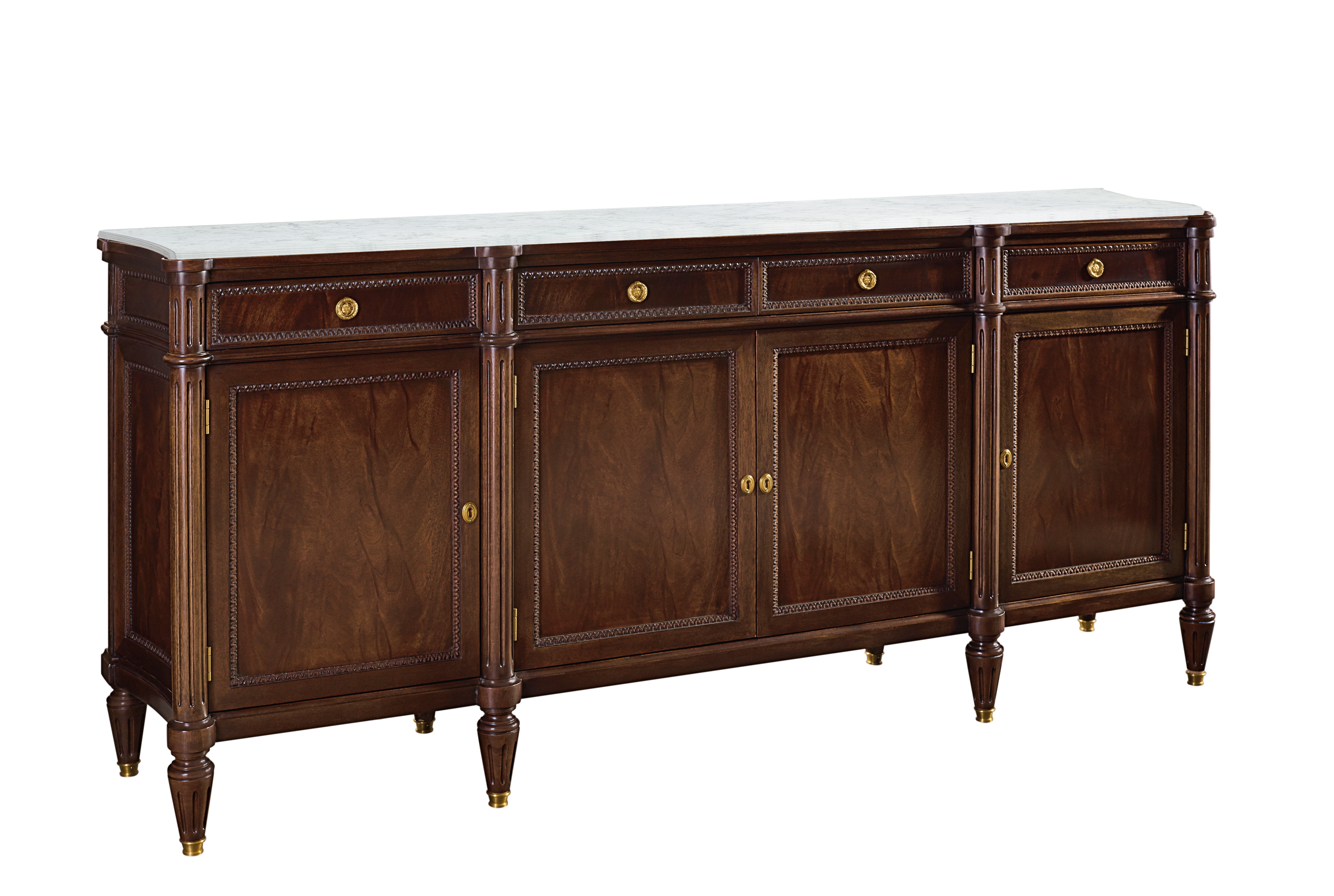 JEFFERSON SIDEBOARD W/ STONE TOP in Mahogany Solids - Hickory Chair