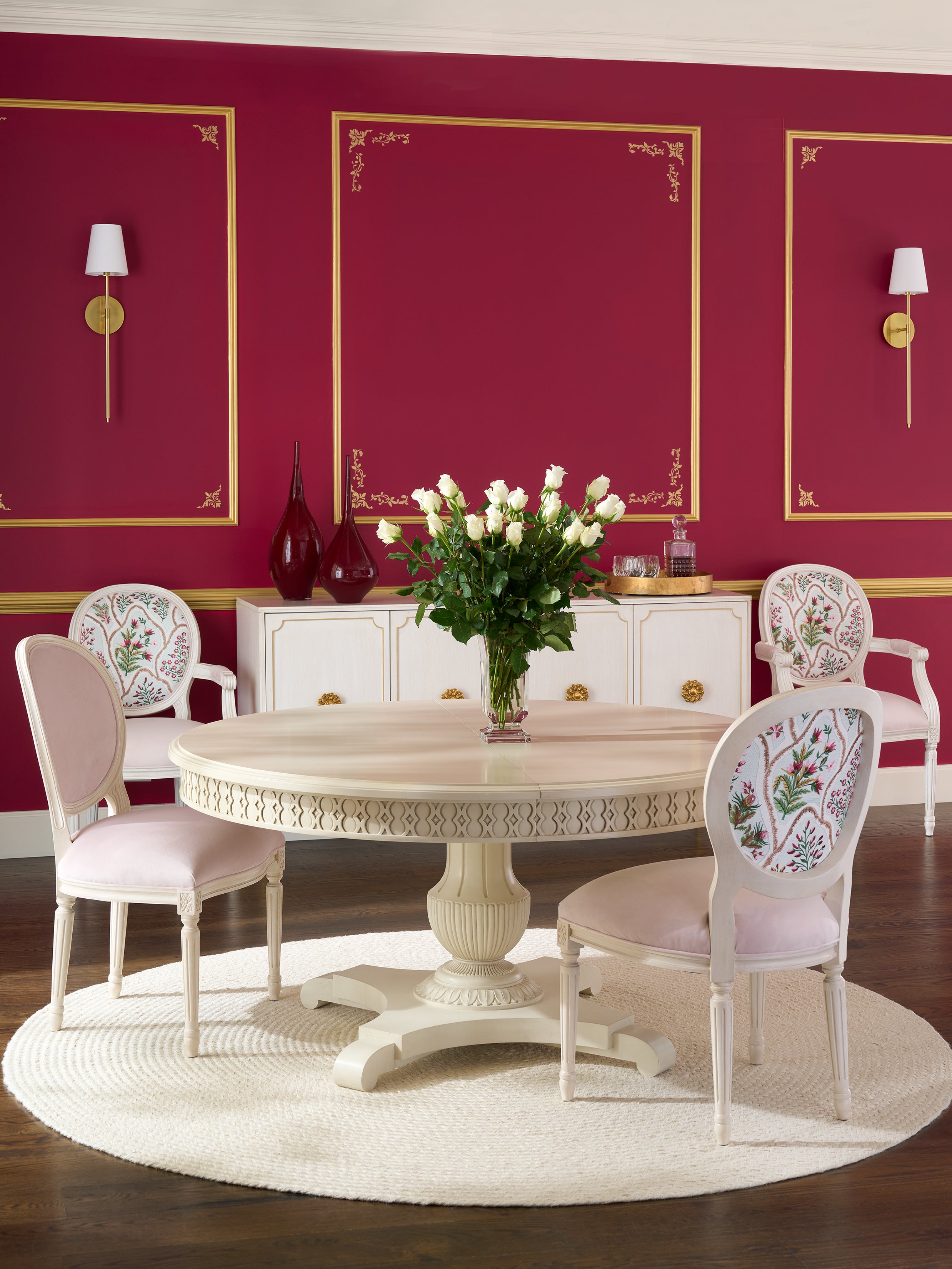 TEXTURES FOUR DOOR CREDENZA in Primavera Veneers, Maple Solids - Hickory Chair