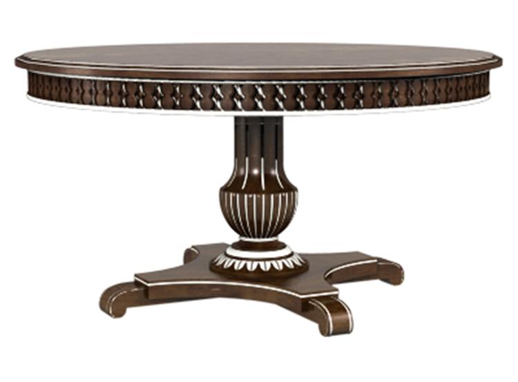 Gustav Round Dining Table 1 24"Leaf Figure 8 Apron
