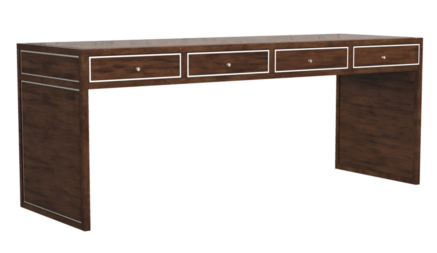 HARRISON FOUR-DRAWER DESK in Primavera Veneers, Maple Solids - Hickory Chair