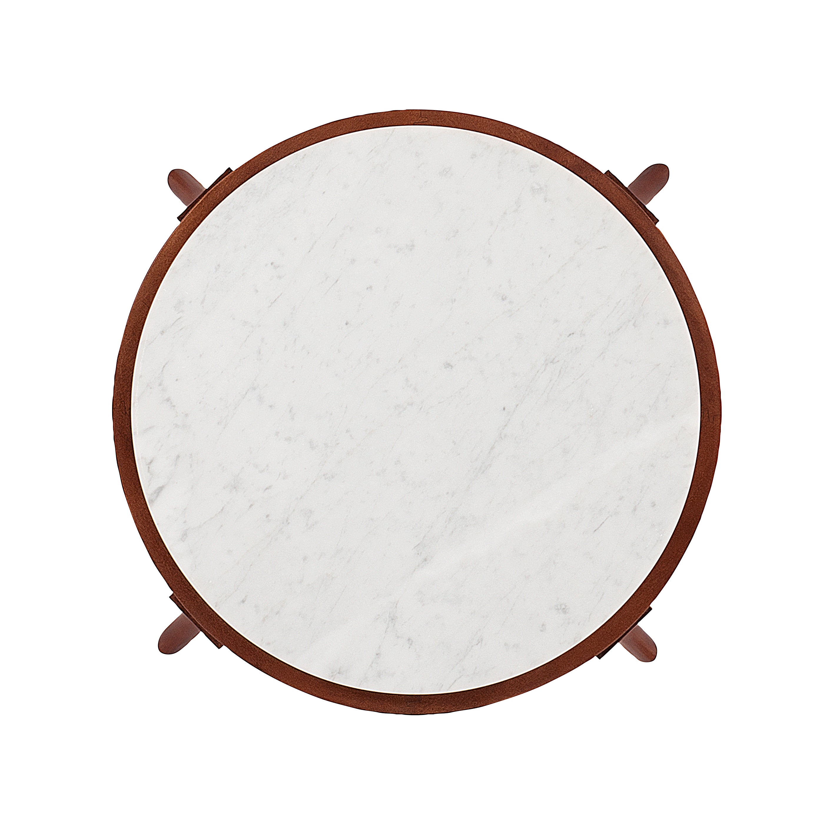 MONTCHANIN SPOT TABLE WITH STONE TOP in Walnut Veneers, Marble, Maple Solids - Hickory Chair