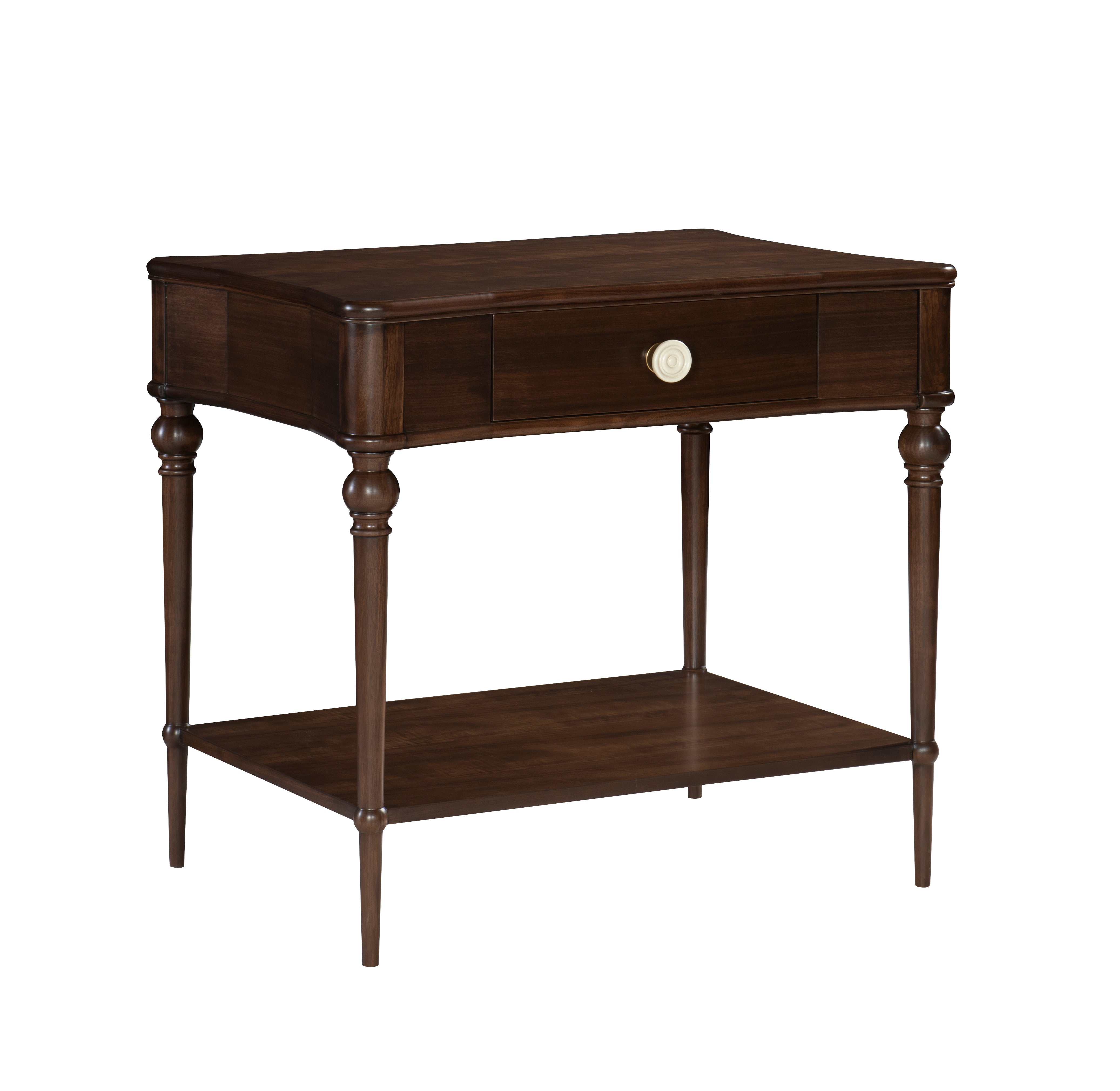 Evalina Nightstand / Side Table in Walnut Veneers, Walnut Solids - Hickory Chair