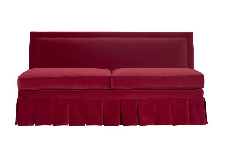 Emmeline Armless Loveseat - Kick Pleat Skirt Standard