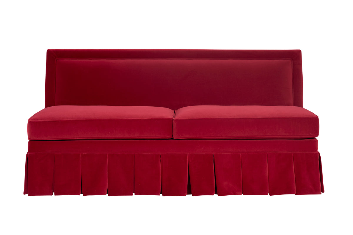 Emmeline Armless Loveseat - Kick Pleat Skirt Standard