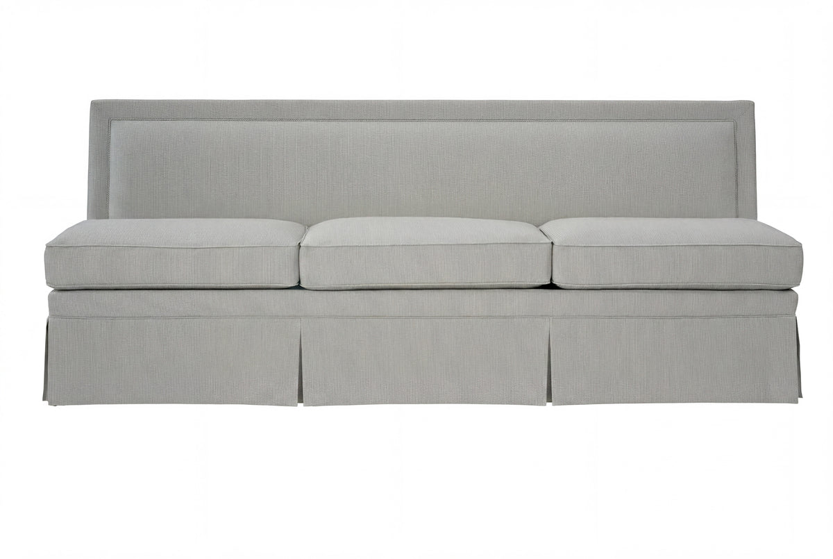 Emmeline Armless Sofa - Kick Pleat Skirt Standard