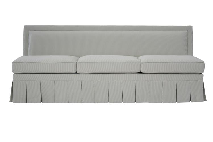 Emmeline Armless Sofa - Kick Pleat Skirt Standard