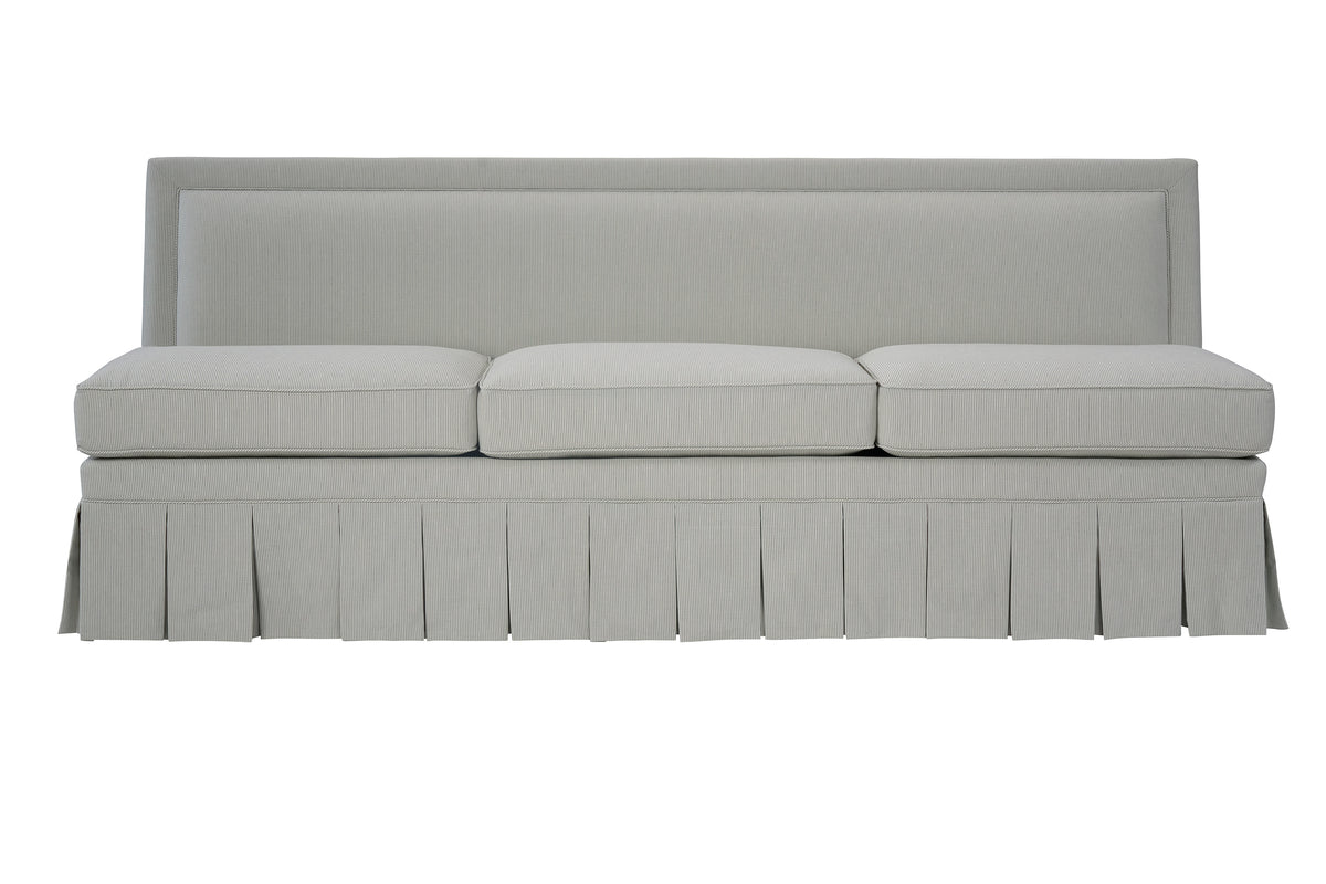 Emmeline Armless Sofa - Kick Pleat Skirt Standard