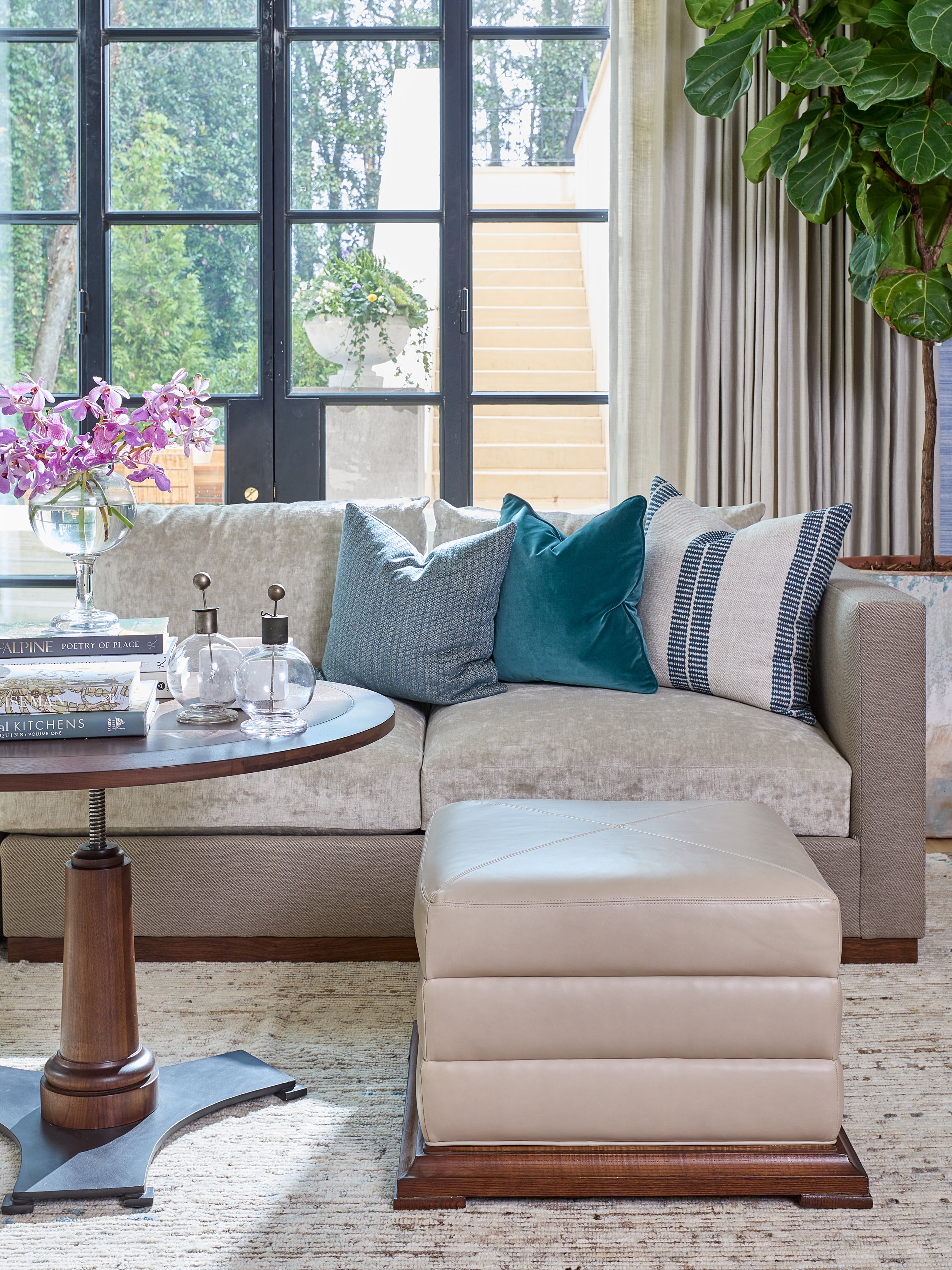 Serge Sofa/ Sectional Sofa in Walnut Solids - Hickory Chair