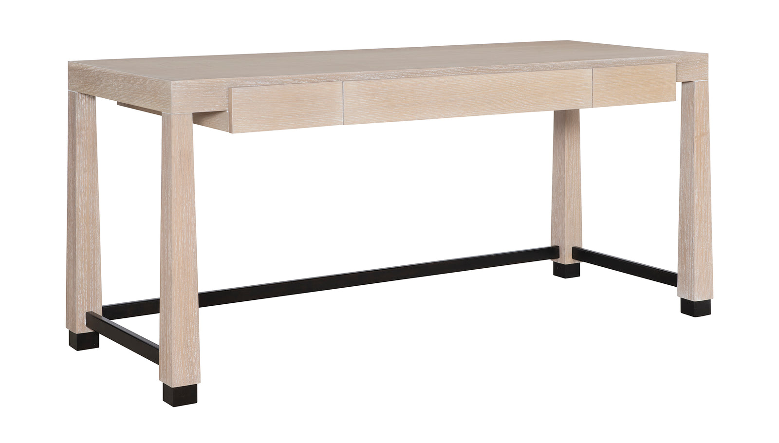 back to float. 3 drawers. Distance from bottom of drawers to floor 25". Orson Desk