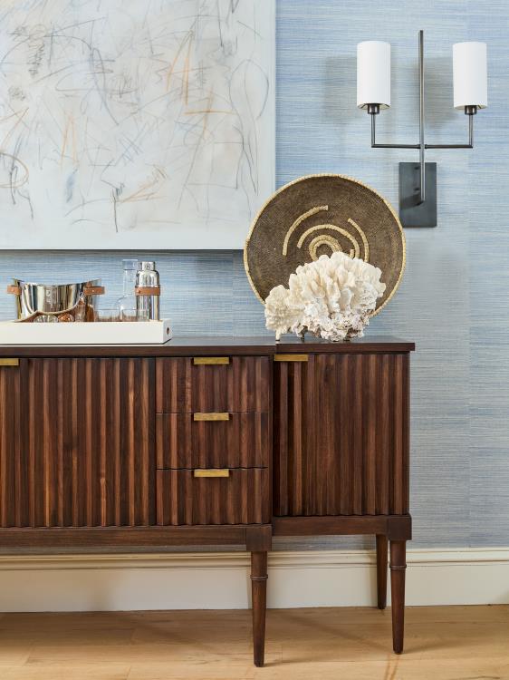 Plaited Buffet W/ Wood Top (HC7245-71W)