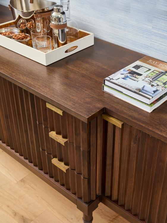 Plaited Buffet W/ Wood Top (HC7245-71W)