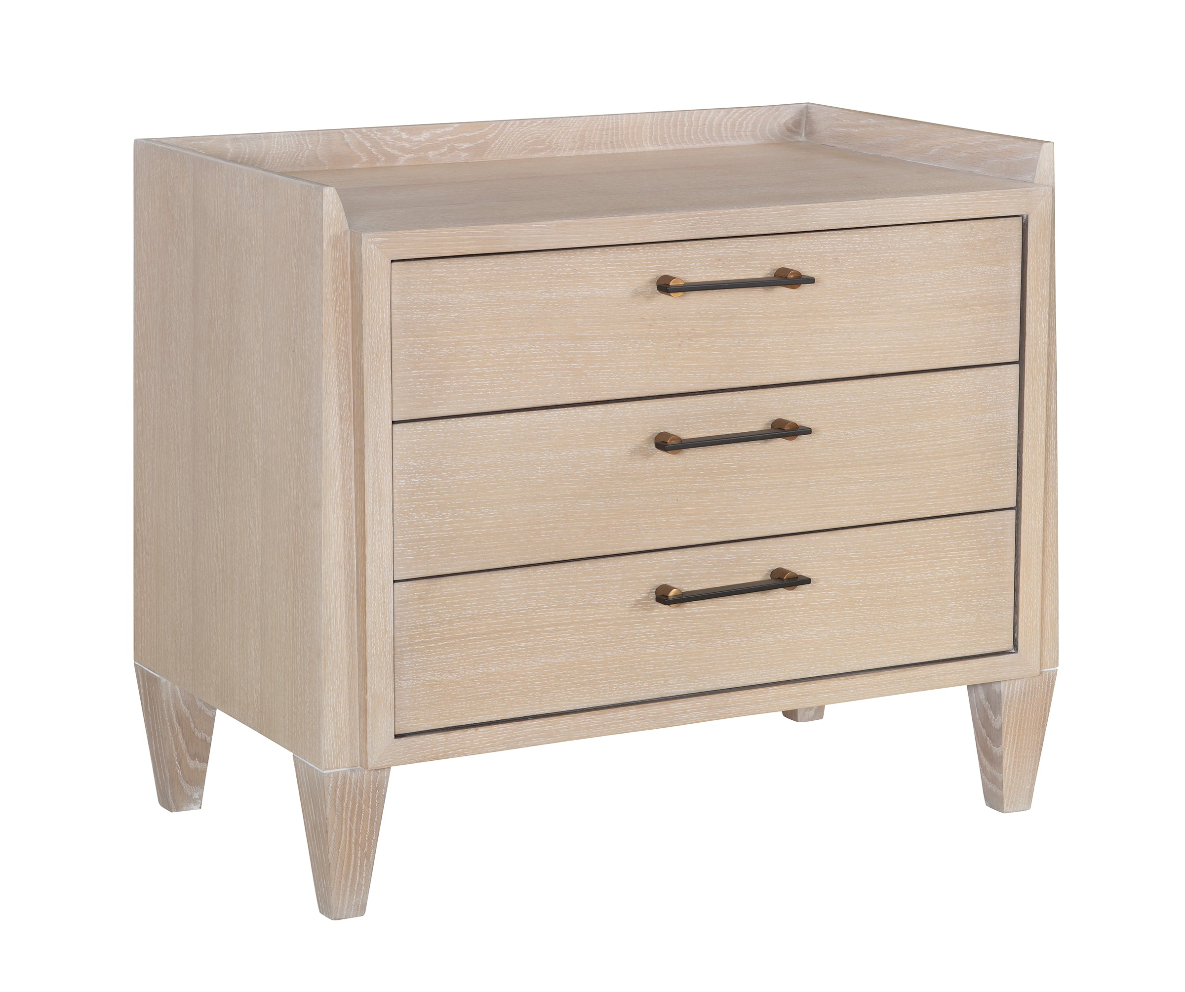 Jace Nightstand -3 Drawer in Oak Veneers, Oak Solids - Hickory Chair