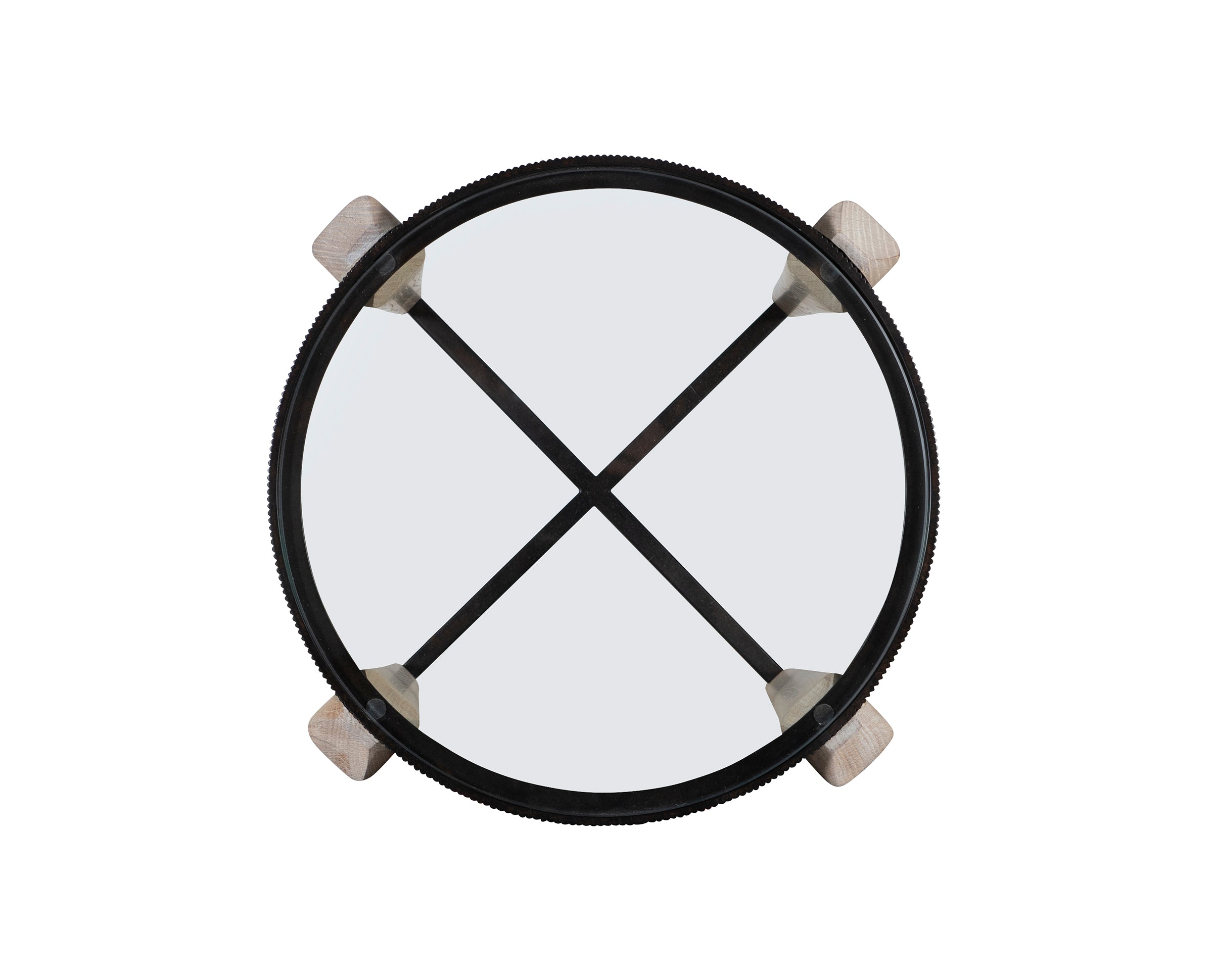 Arlo Spot Table in Tempered Glass, Oak Veneers, Oak Solids, Metal - Hickory Chair