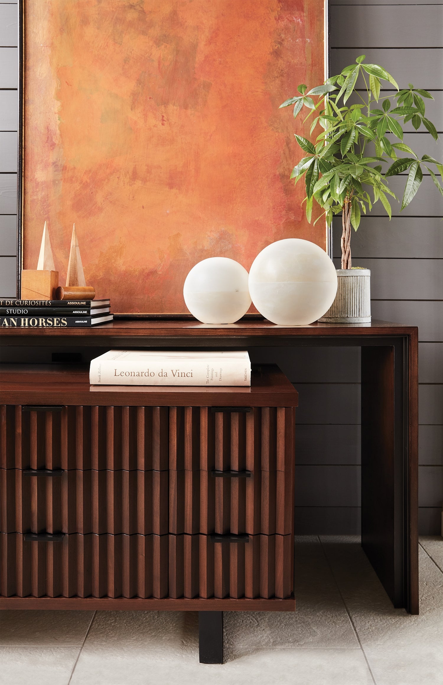 WEIR CONSOLE 96" in Steel, Quarter Ash Veneers, Poplar Solids - Hickory Chair