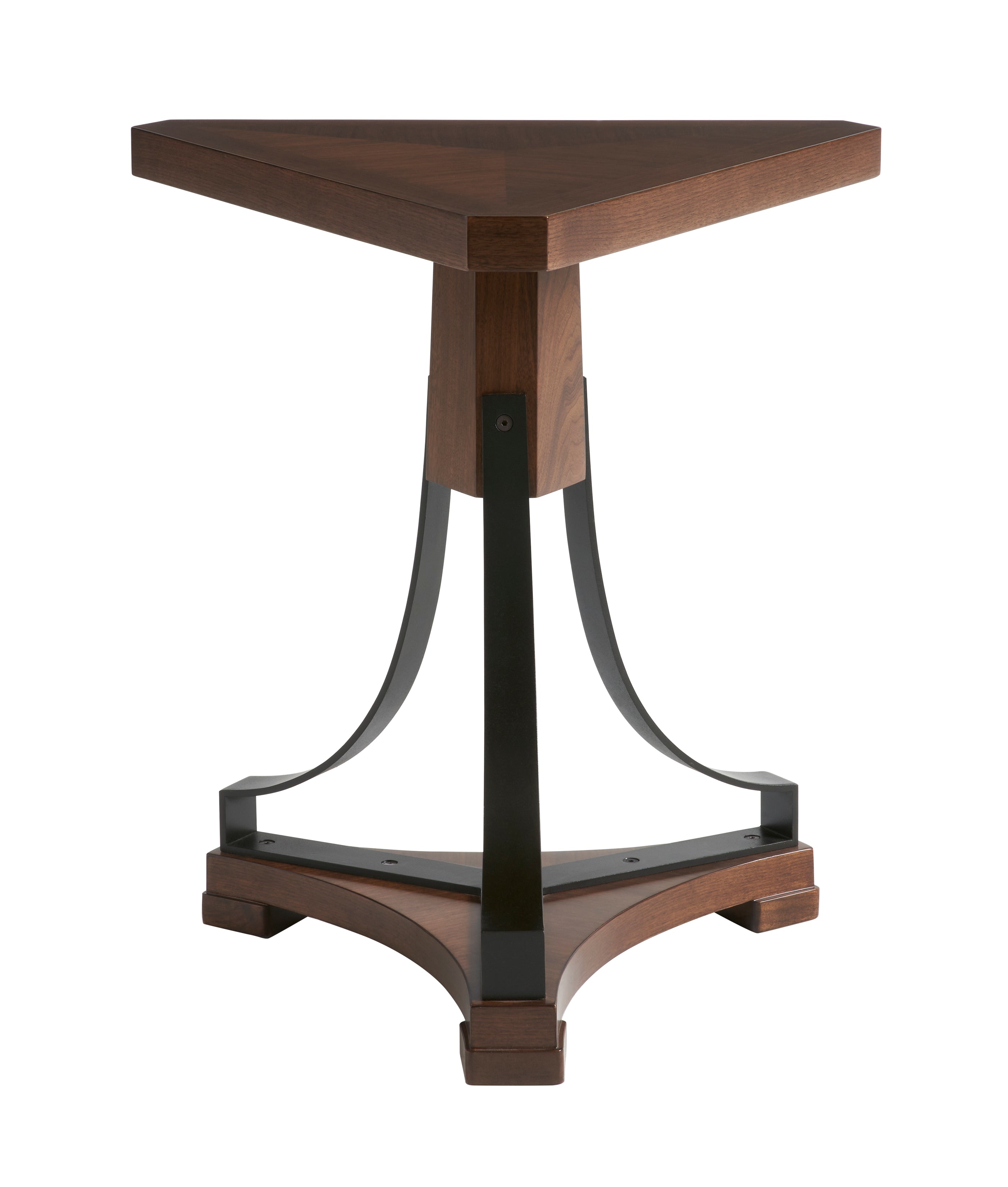 Treble Side Table in Steel, American Walnut Veneers, American Walnut - Hickory Chair
