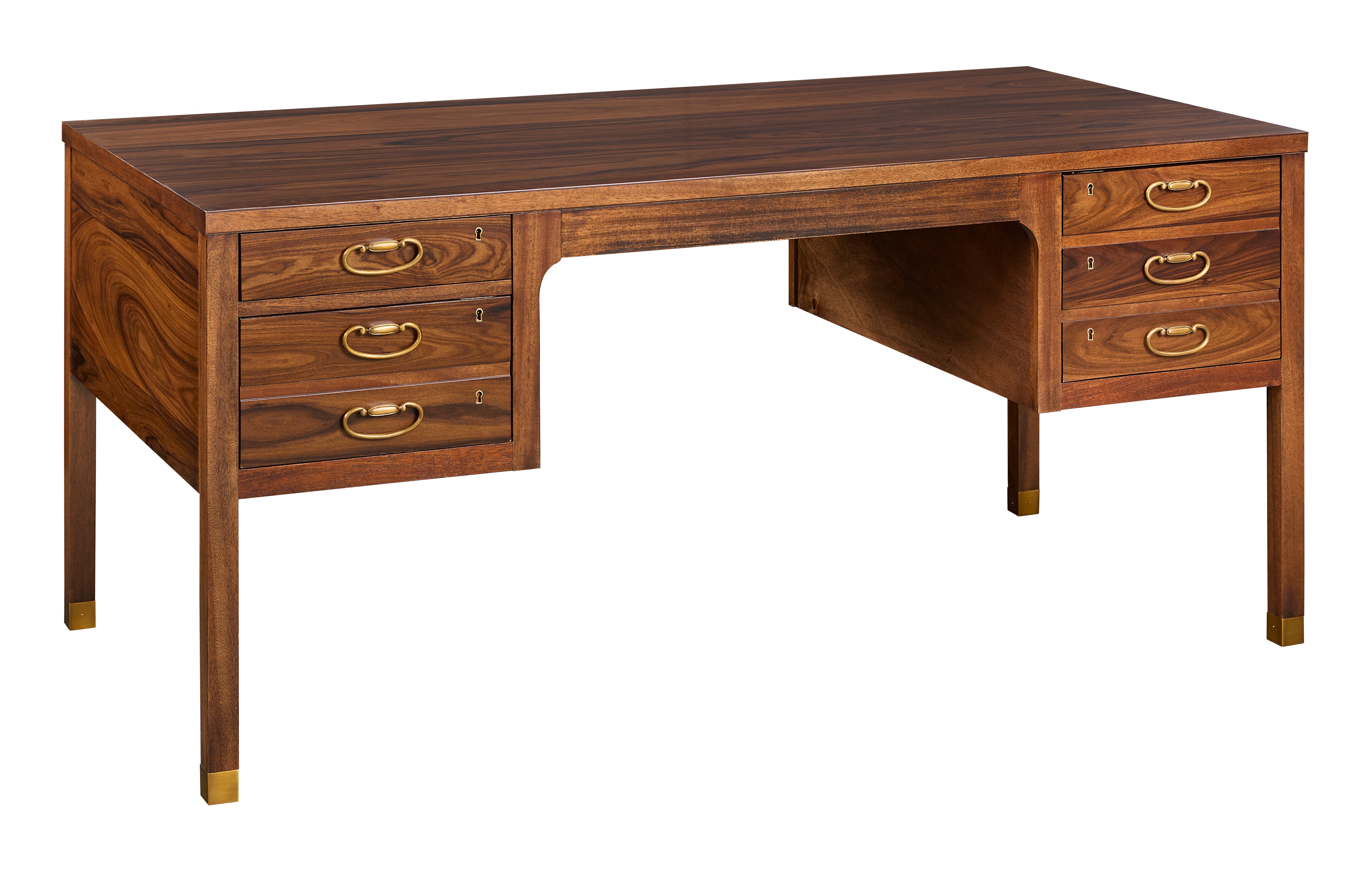 JASPER WRITING DESK in Santos Rosewood Veneers, Mahogany Solids - Hickory Chair