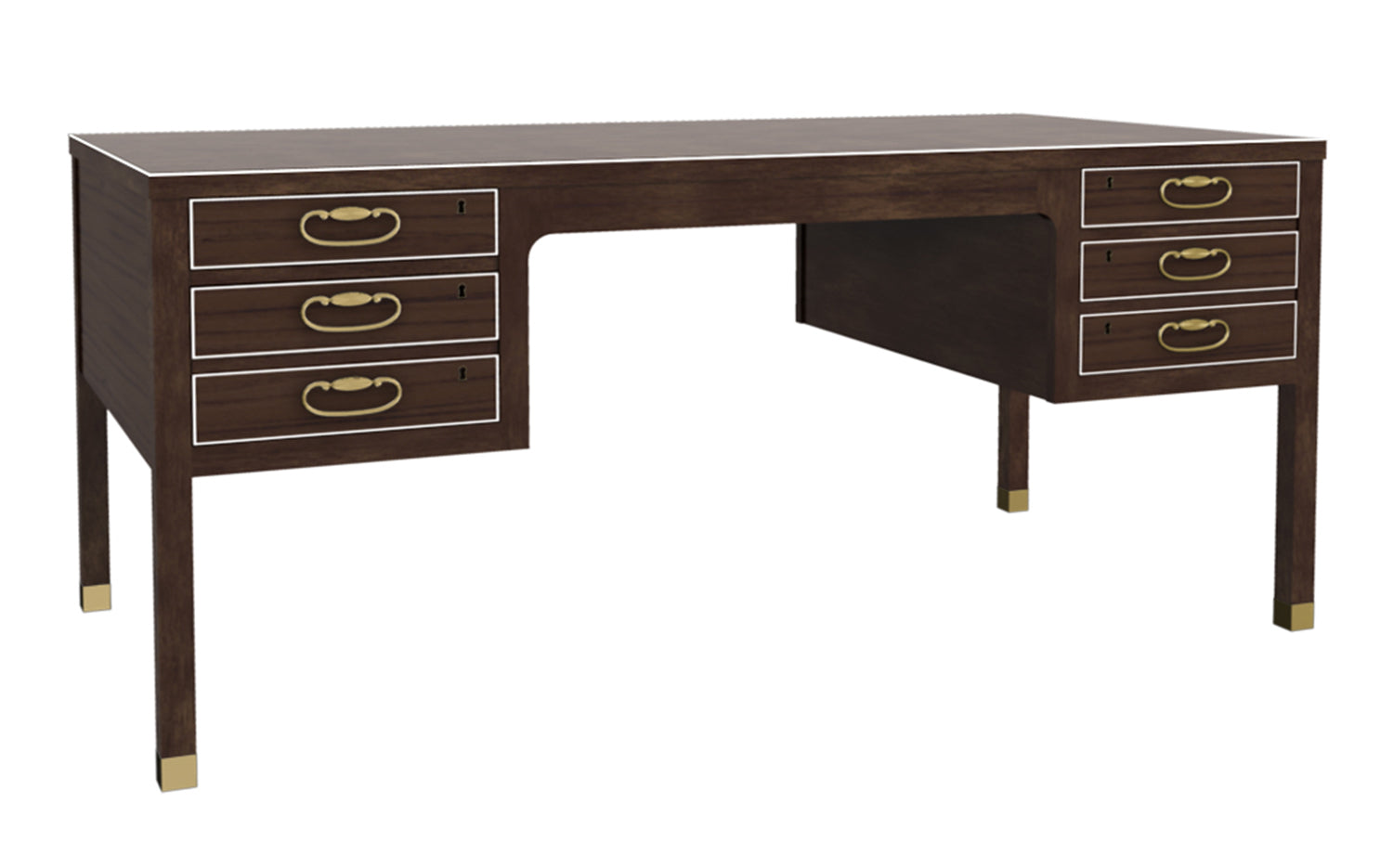 JASPER WRITING DESK in Santos Rosewood Veneers, Mahogany Solids - Hickory Chair