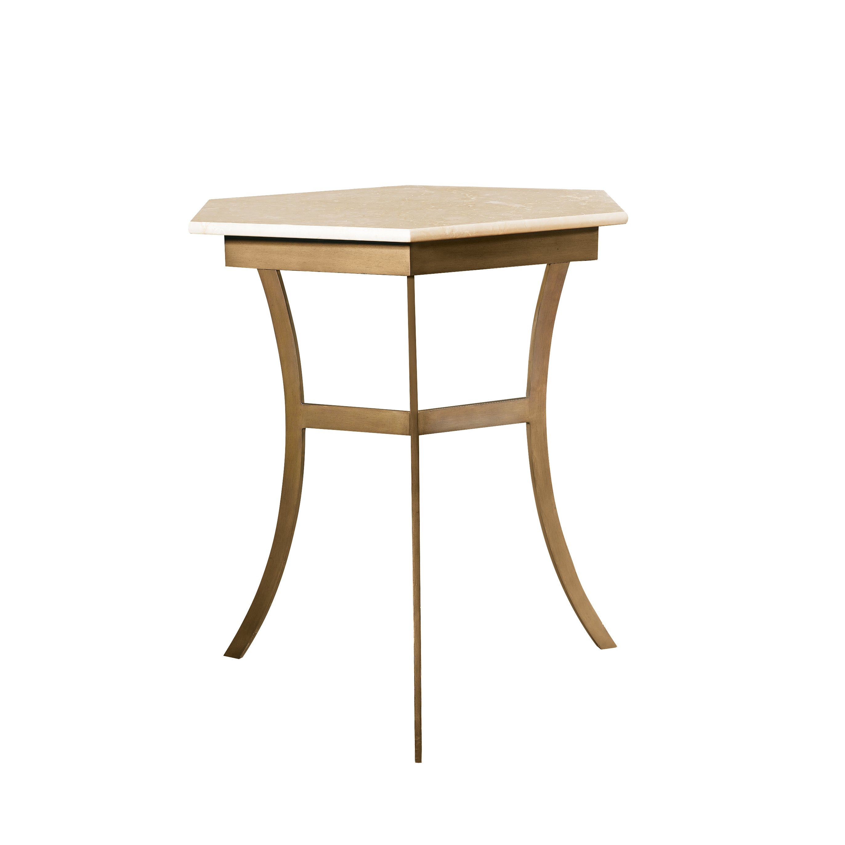 Sienna Side Table w/Stone Top in Metal, Marble - Hickory Chair