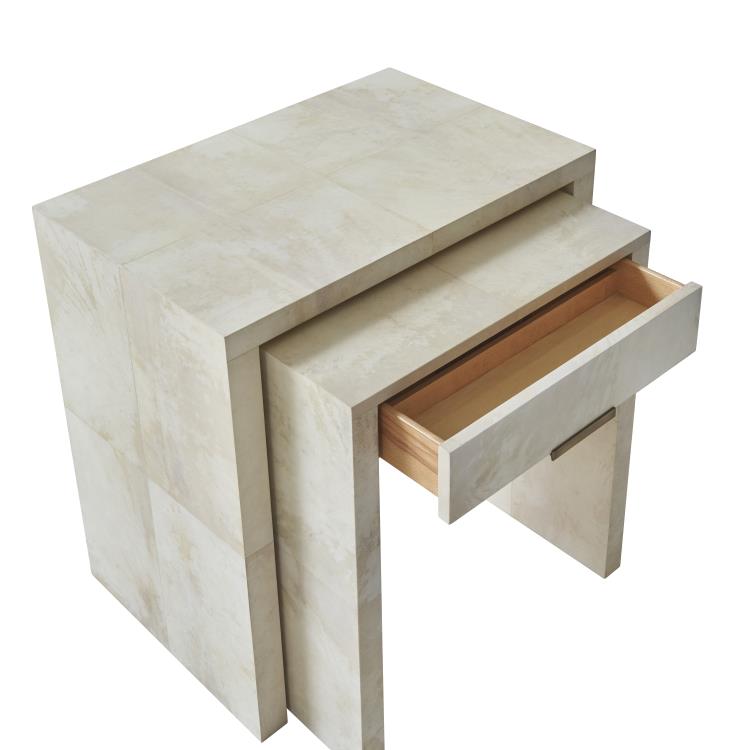 Lior Vellum Nightstand / Side Table