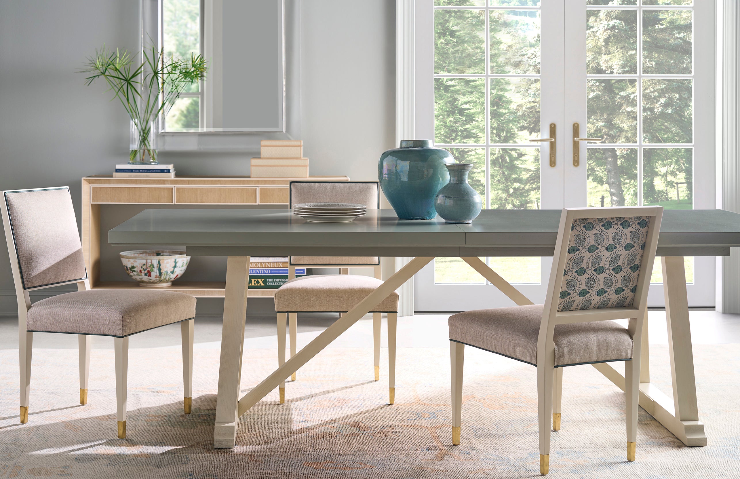 Beatrix Dining Chair w/ Antique Brass