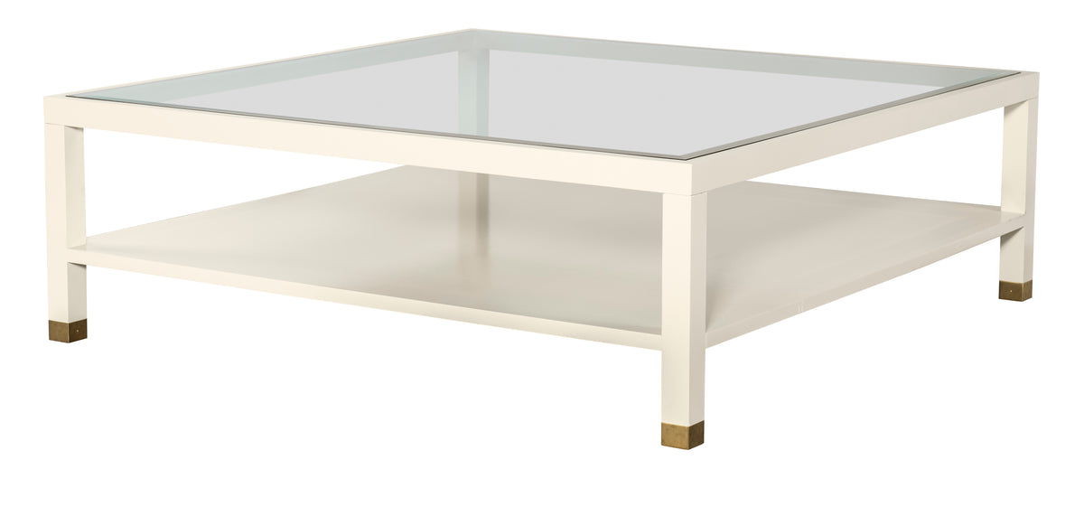 Trevor 54" Square Cocktail Table W/Glass Top